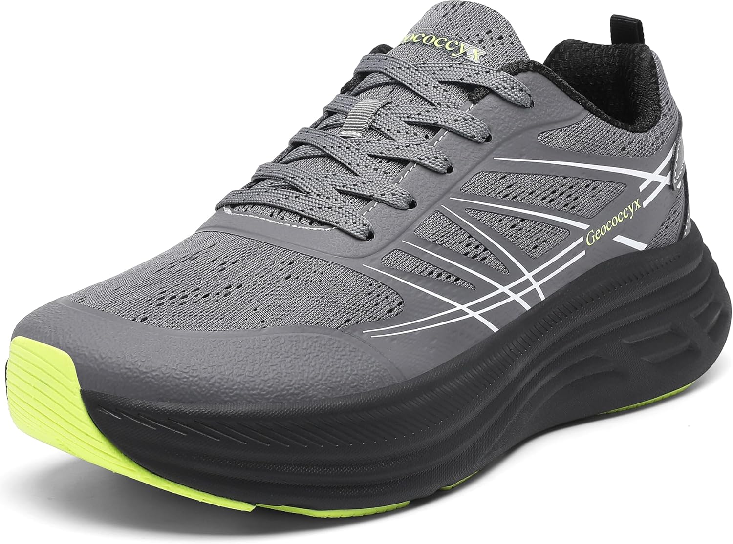 Men's Wide Toe Box Running Shoes - Walking Lightweight Cushioned Sneakers for Wide Feet, Breathable Road Fashion Athletic Footwear