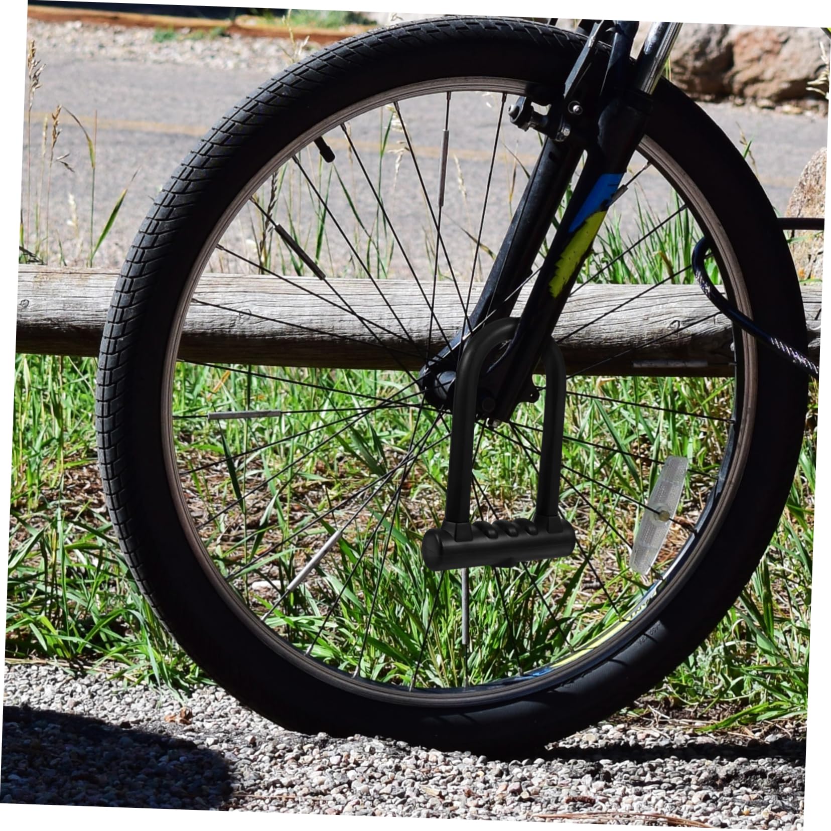 Lucchetto U per Bicicletta in Ferro e Silicone Nero, Antifurto | Bici Elettrica e Moto, Doppia Apertura Rinforzata, Taglio Resistente, Design Elegante e Compatto