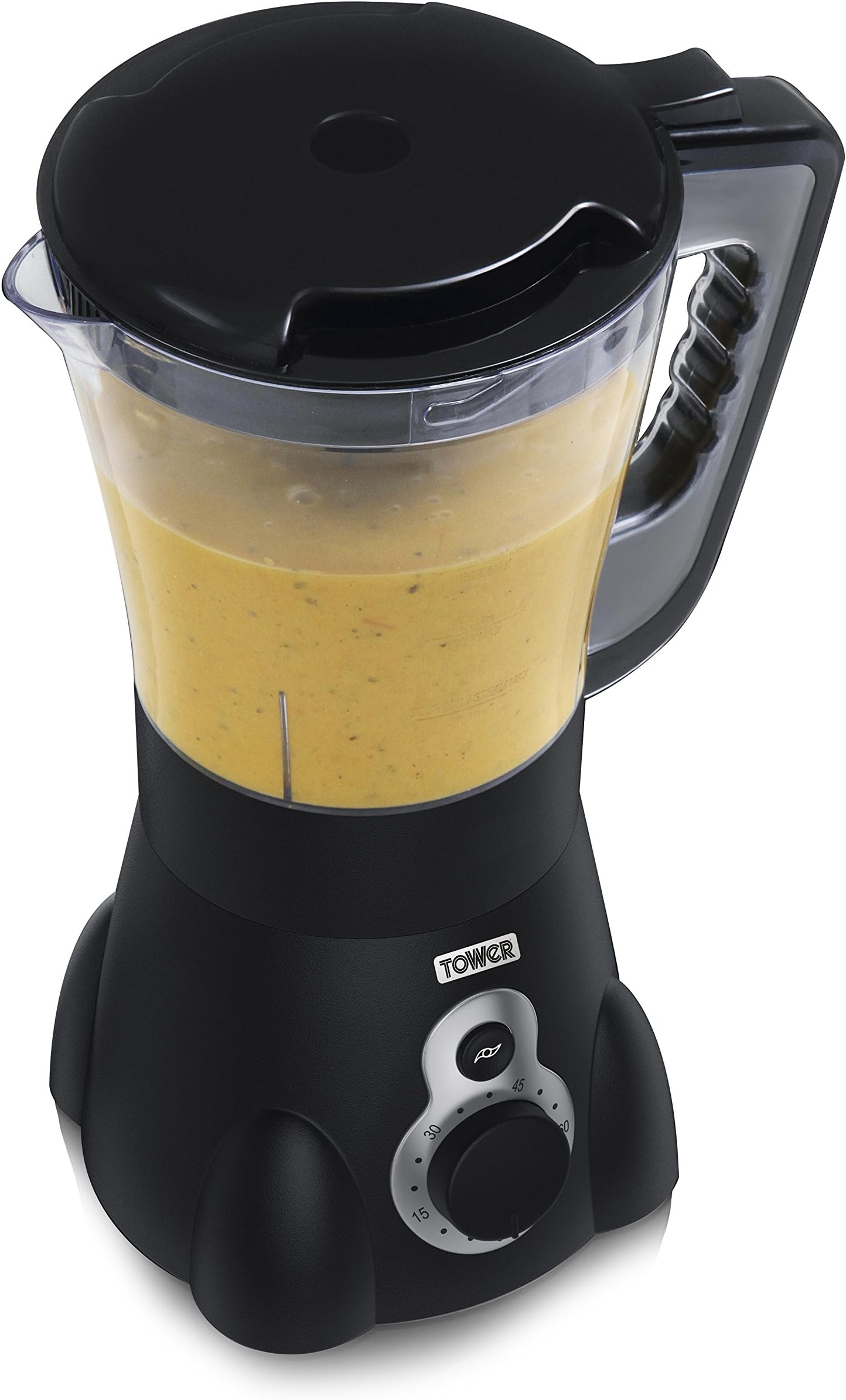 Tower Health Soup Maker with 60-Minute Timer, 1.5 Litre, Black