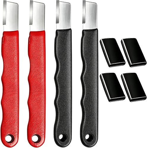 4PCS Garden Tool Sharpener, Portable Tungsten Carbide Knife Sharpener for Pruning Shears, Scissors, Axes, Machetes & Lawn Tools, Pocket Blade Sharpener for Home, Garden & Outdoor Use
