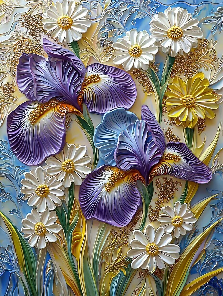 WEISHIWE Iris Peinture Numero Adulte Kits, 60x80cm m-1093