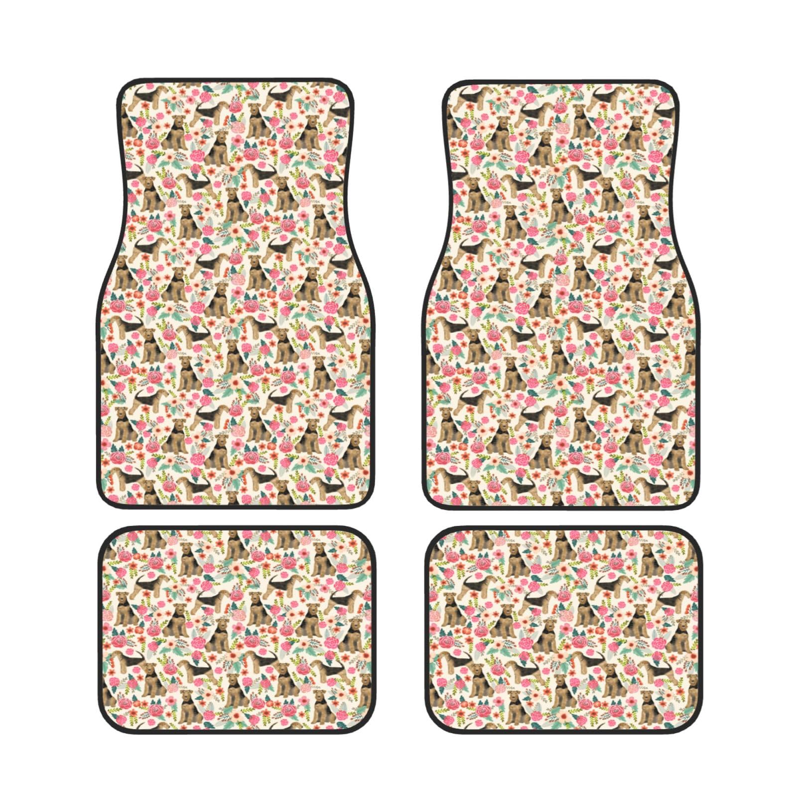 Alfombrillas para coche de neopreno antideslizante con diseño de perros Airedale Terrier 7