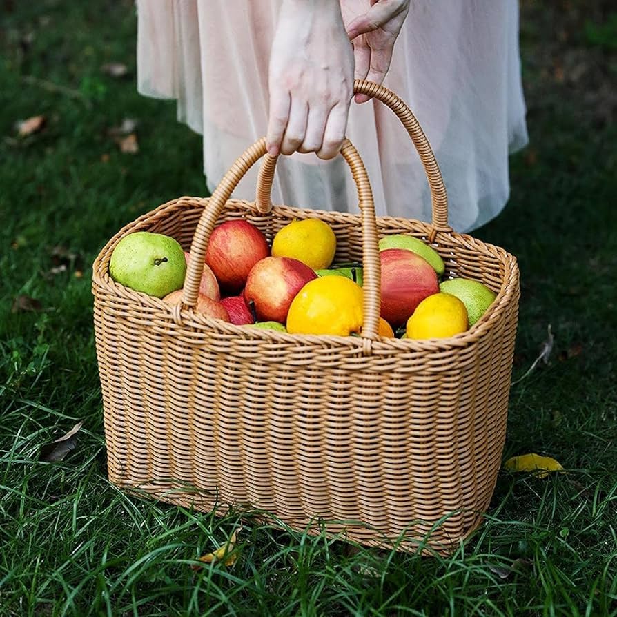 Amazon.co.jp: カゴバッグ 手編みかごバスケット 手提げバッグ