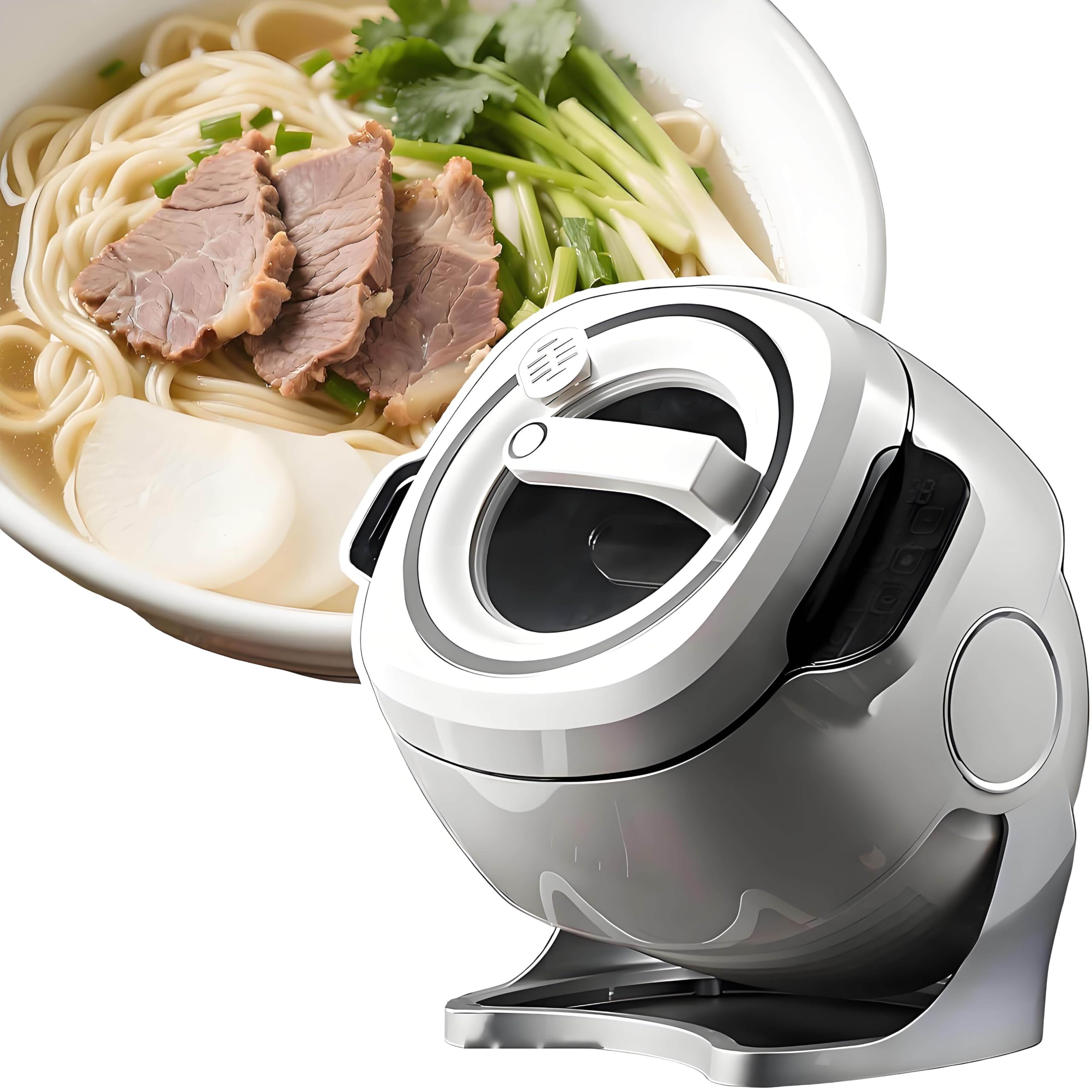 LJLYYDS Automatic Cooking Machine, 6L Automatic Cooking Pot Fried Rice Machine, 360 Degree Automatic Rotation, for Stir-Frying, Stewing, Cooking