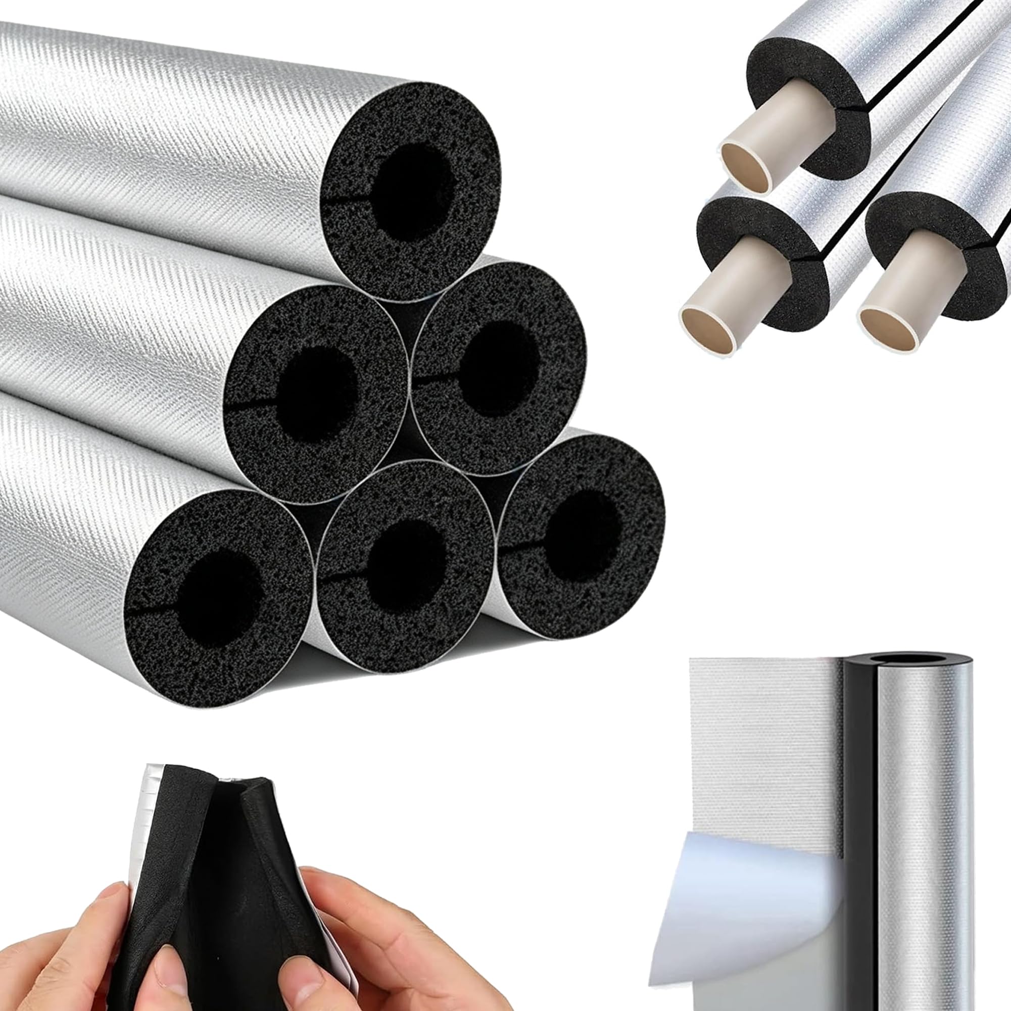 Selbstklebende Rohrisolierung Aluminiumfolien Isolierschlauch Innen Außen