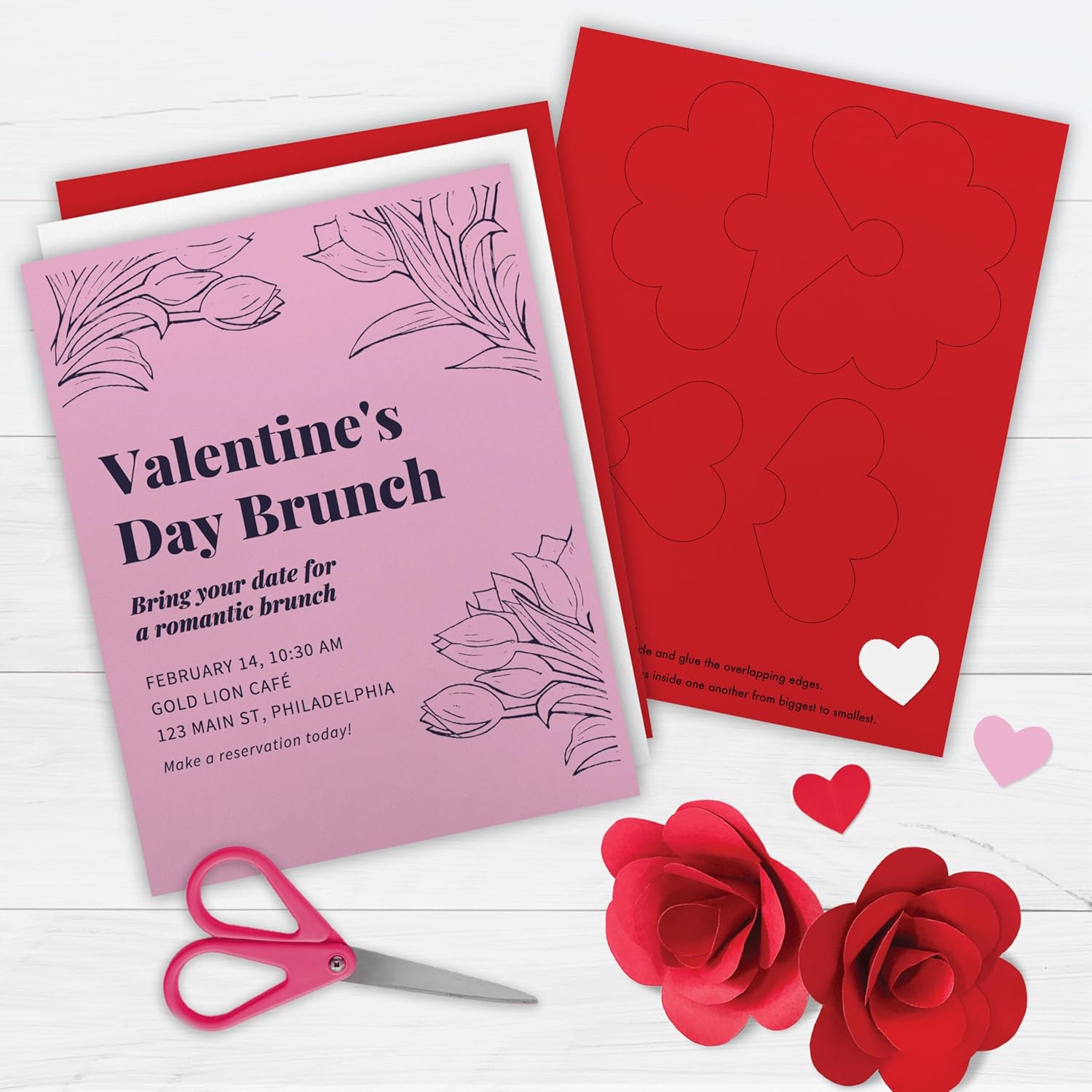 PrintWorks Valentine Cardstock 8.5" x 11" - 200 Sheets - 3 Assorted Colors (Red, Pink, & White) - Ideal for School & Craft Projects - 67 lb/147 gsm & 65 lb/176 gsm - Made in the USA (00593)