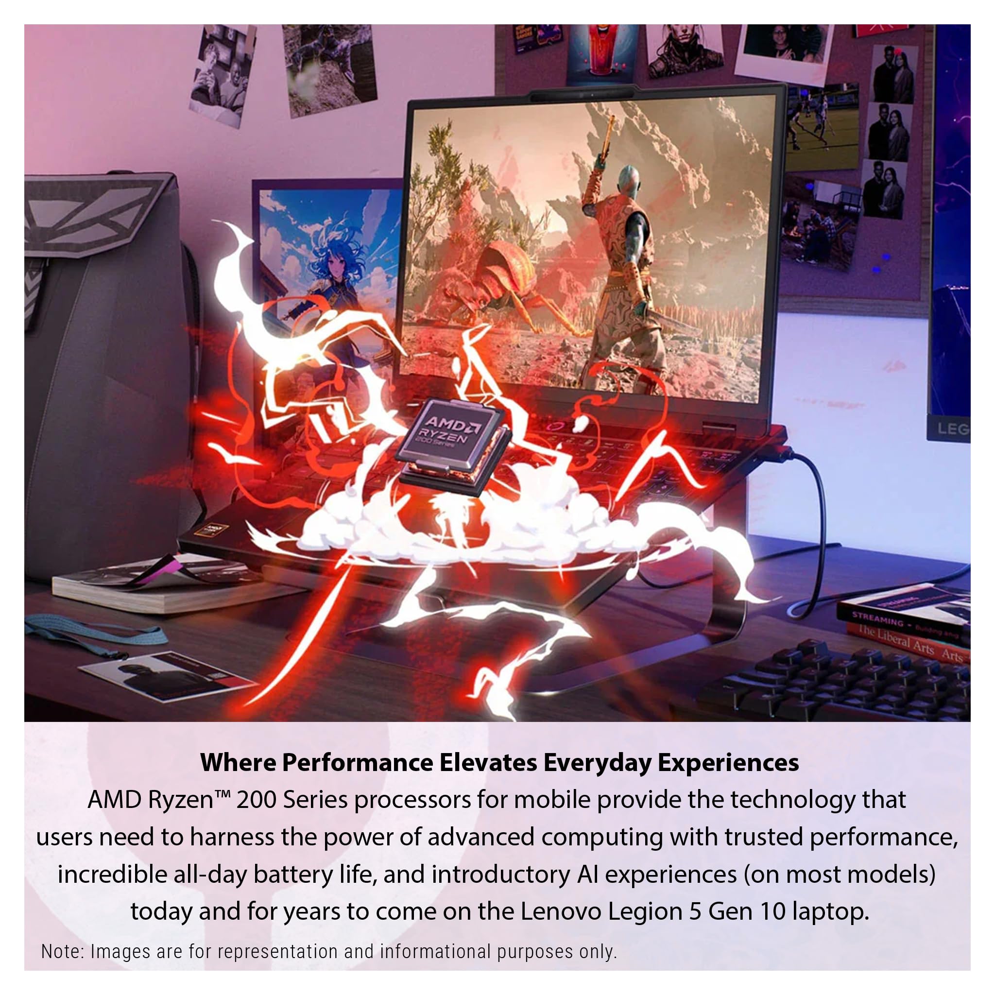 Lenovo Legion 5 Gen 10 Gaming Laptop, AMD Ryzen 7-260, 32 GB DDR5 RAM, 1 TB PCIe SSD, 15.1" WQXGA (2560x1600) Display, Nvidia G-Force RTX 5060, 24-Zone RGB Backlit Keyboard, W11 Pro, Eclipse Black