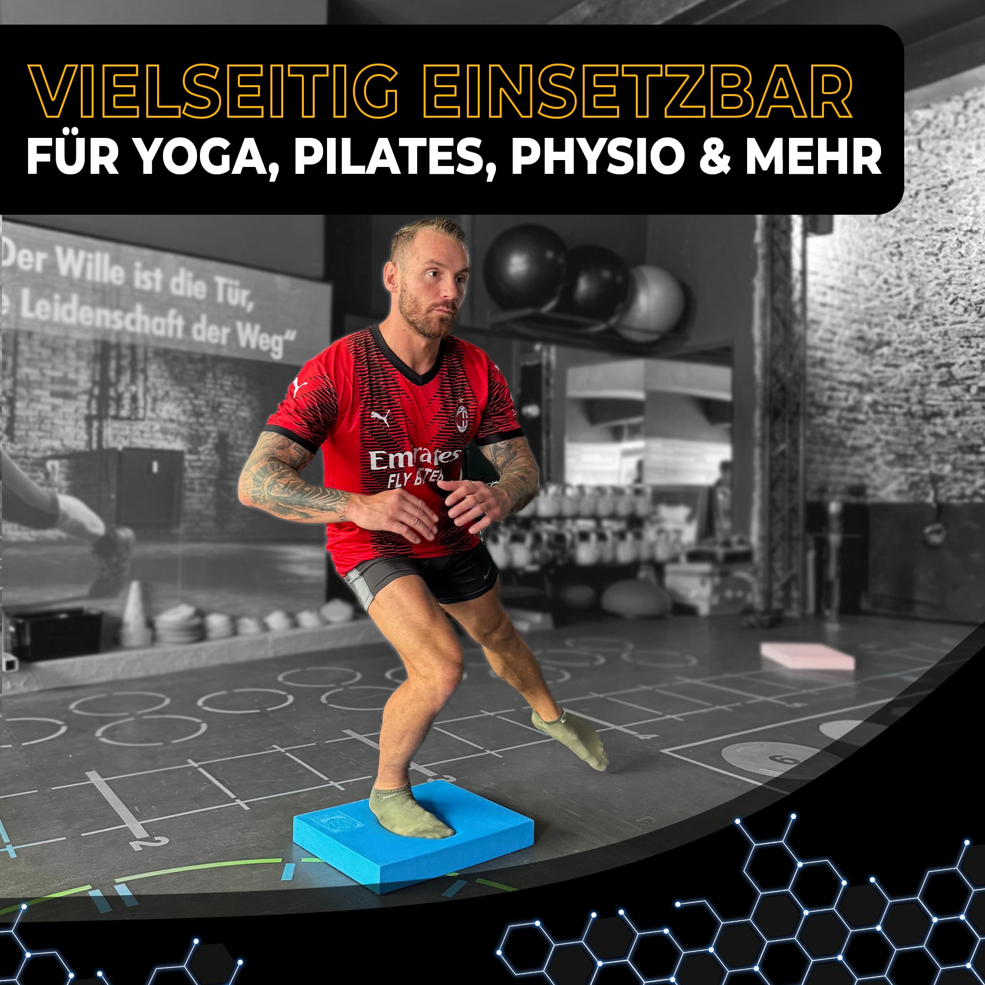 Balance Pad - Premium Balance Kissen für Gleichgewichtsübungen - Rutschfestes Balancekissen Physiotherapie Yoga Pilates - Robustes Gleichgewichtskissen inkl Ebook - Balance Kissen groß
