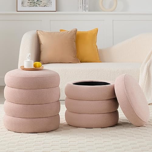 Miniatura 9 de Busaurus Banco otomano de almacenamiento de 49.2 pulgadas, banco de almacenamiento de tela tapizado para dormitorio, extremo de cama, otomano de