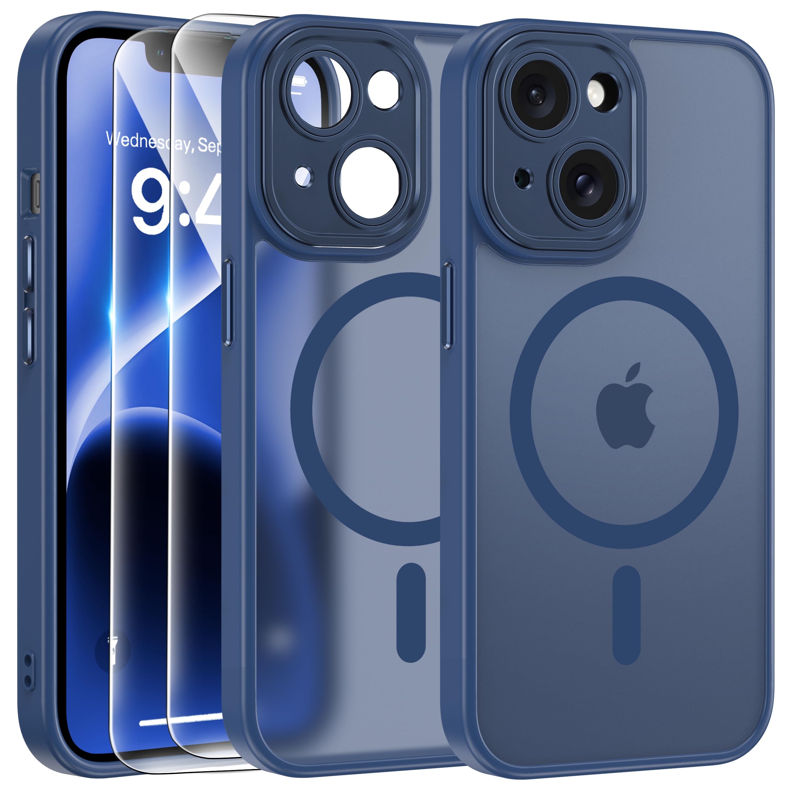 FLLAO Cover Magnetica per iPhone 16 Pro Custodia e 2 Pellicole in Vetro Temperato, Cover iPhone 16 Pro Compatibile con Magsafe, Traslucida Posteriore Sottile Antiurto Protettiva Case, Viola Scuro FLLAO Cover Magnetica per iPhone 16 Pro Custodia e 2 Pellicole in Vetro Temperato, Cover iPhone 16 Pro Compatibile con Magsafe, Traslucida Posteriore Sottile Antiurto Protettiva Case, Viola Scuro
