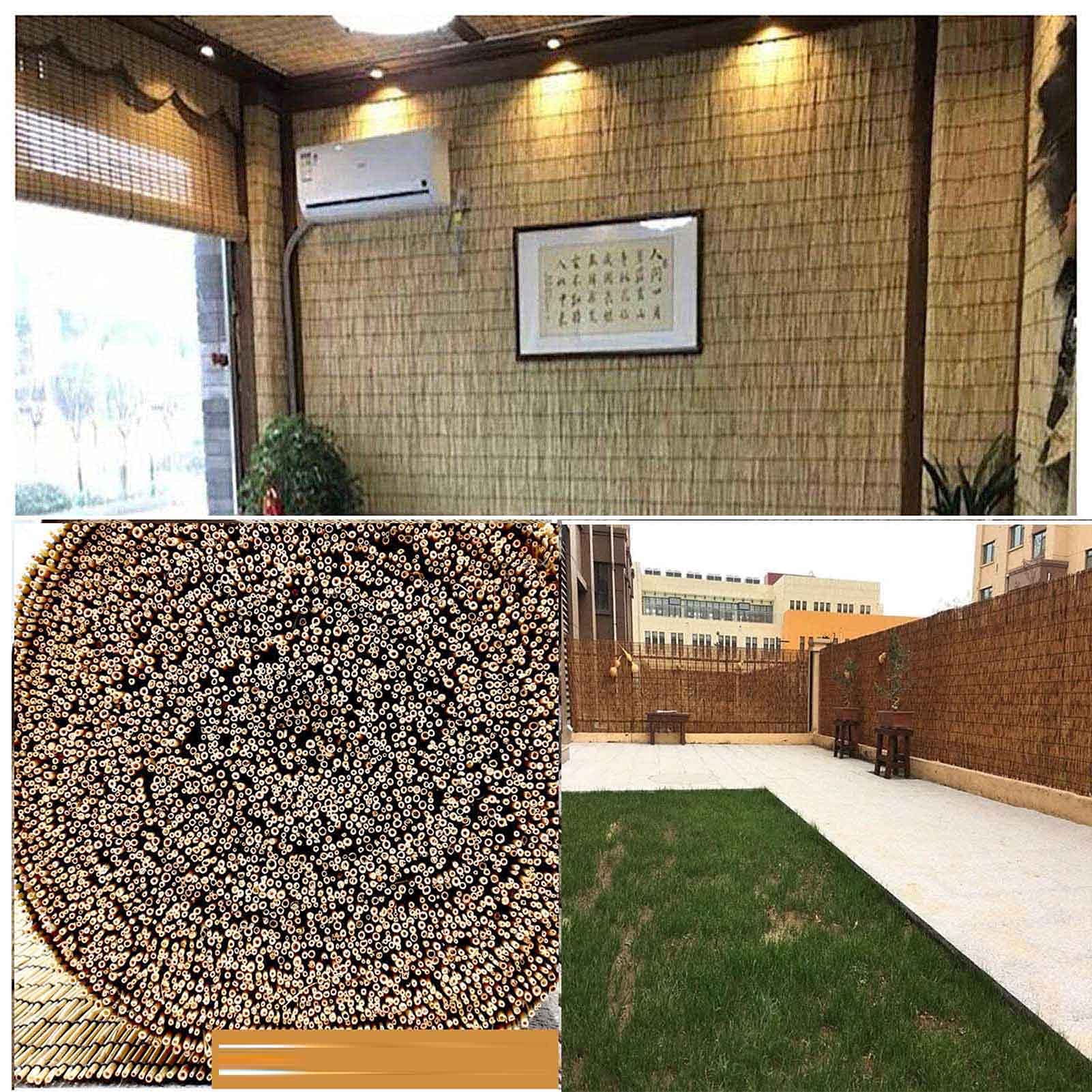 Valla De Caña Natural, Rollo De Valla De Bambú, Cañizo Y Brezo, Mimbre Ocultacion, Parabrisas De Jardín, Pantalla De Privacidad De Balcón, Sombrilla, Ecológico, para Patio, Exterior