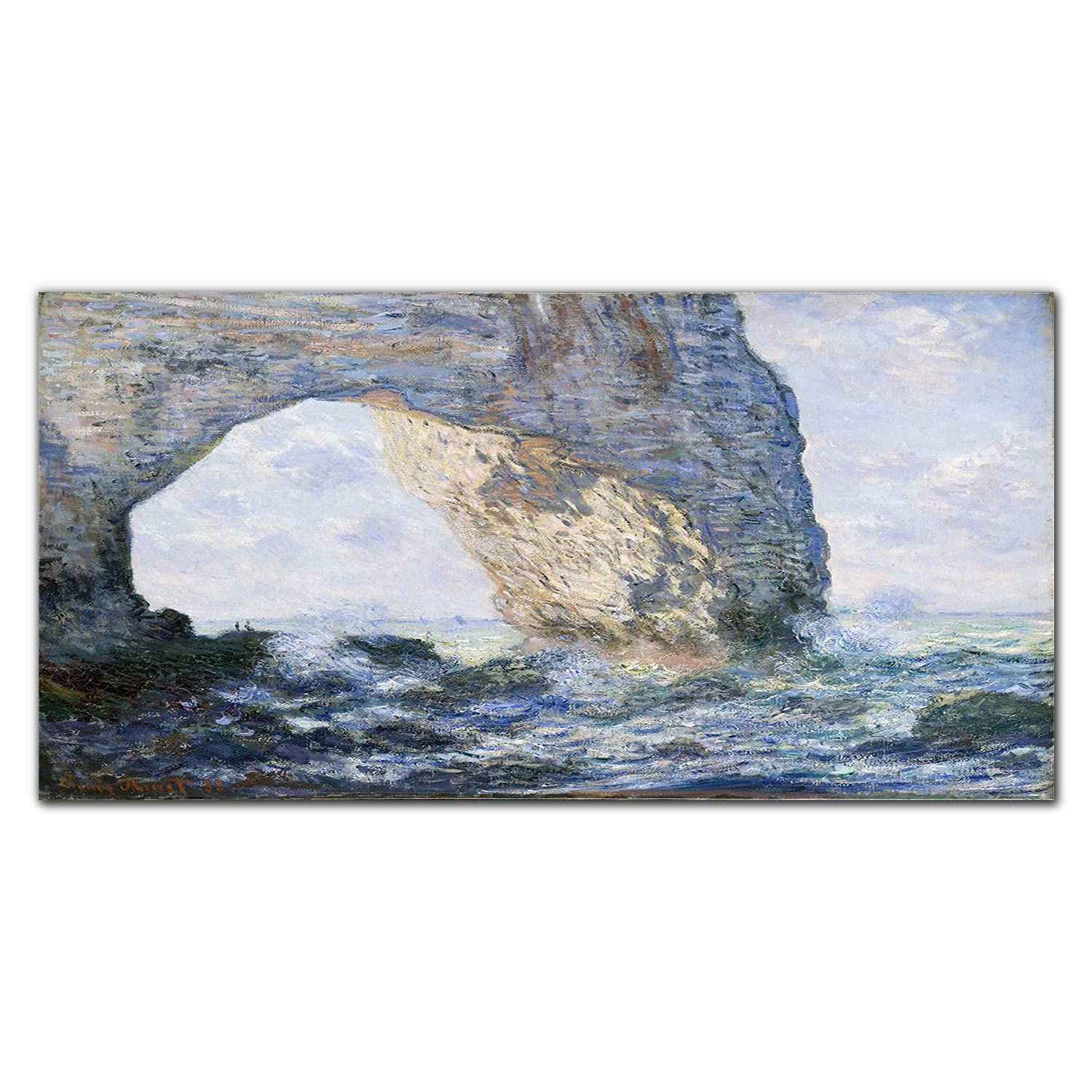 Dosseret en verre trempé Coloray 120x60cm, protection cuisine haut de gamme motif Monnaie Bleue