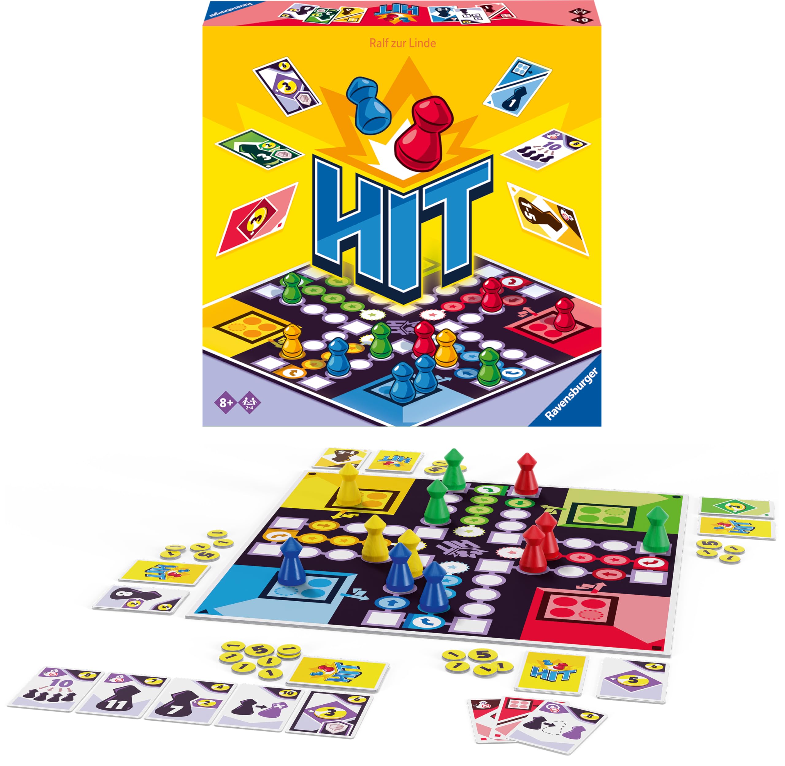 Ravensburger HIT Deck Building Strategy Game for Adults and Kids Age 8 Years Up, 2 to 4 Players, Rot, Blau, Grün, Gelb