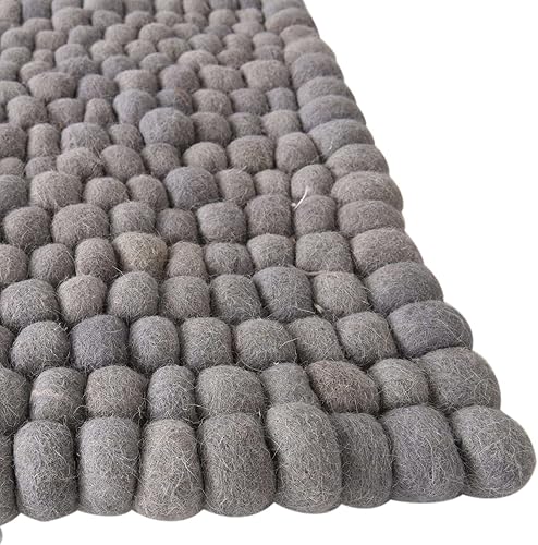 Miniatura 5 de Unique Loom Felt Ball Collection - Alfombra de área (4 pies 1 pulgada x 6 pies 1 pulgada, rectangular, gris)