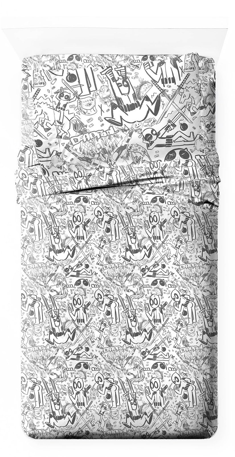 Parure de lit réversible Marvel Deadpool en microfibre super douce Jay Franco 3 pièces