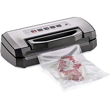 CASO VRH 490 advanced Vakuumiergerät, 100 Schweißzyklen nonstop, starke 12L/Min. Pumpe, für trockene und feuchte, inkl. 10 Folienbeutel 20x30cm