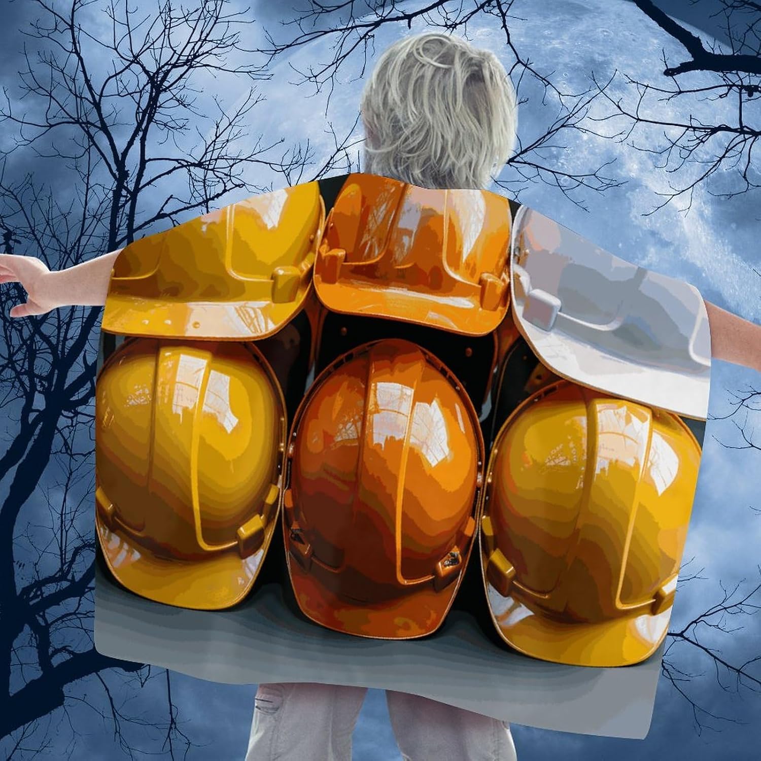 Renaissance Cape Halloween Costume for Men Women Construction Helmets Vintage Capelet for Cosplay Parties Construction Helmets