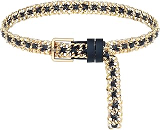 Gold Metal Punk Belts Leather Chain Waist Belt for Women Dresses