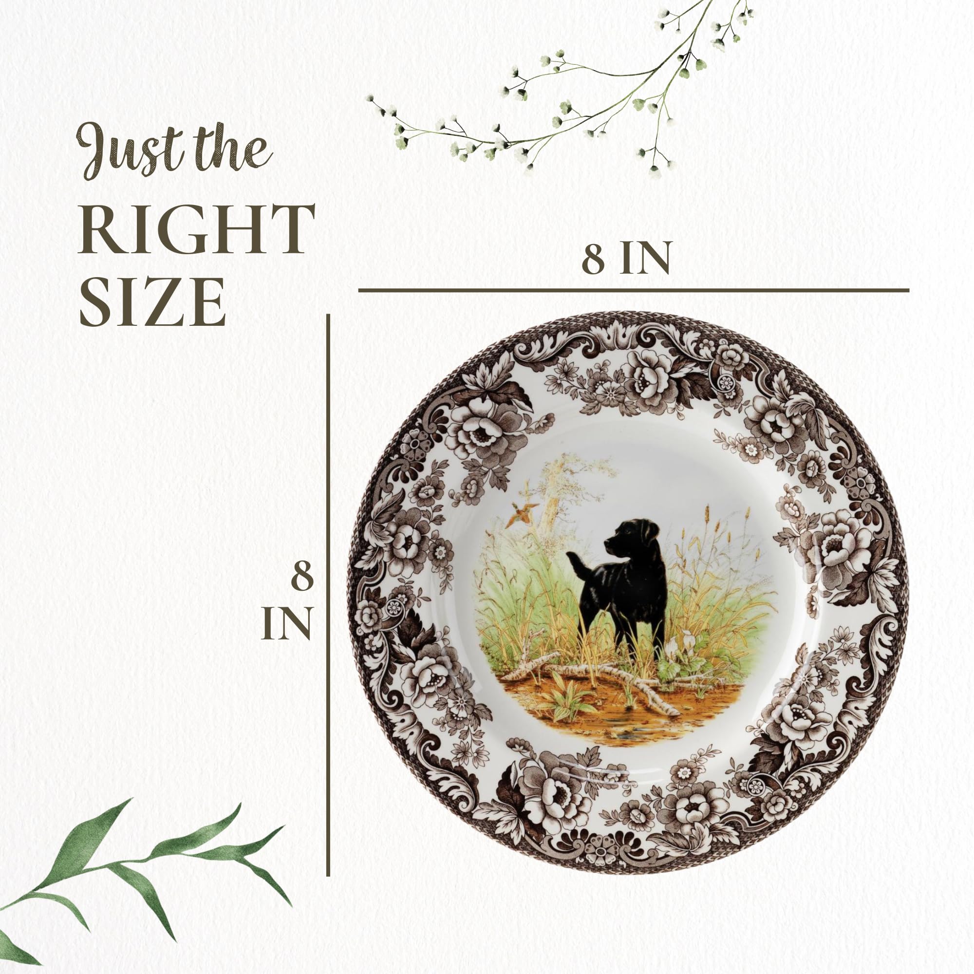 Amazon.com | Spode Woodland Hunting Dogs Black Labrador Salad