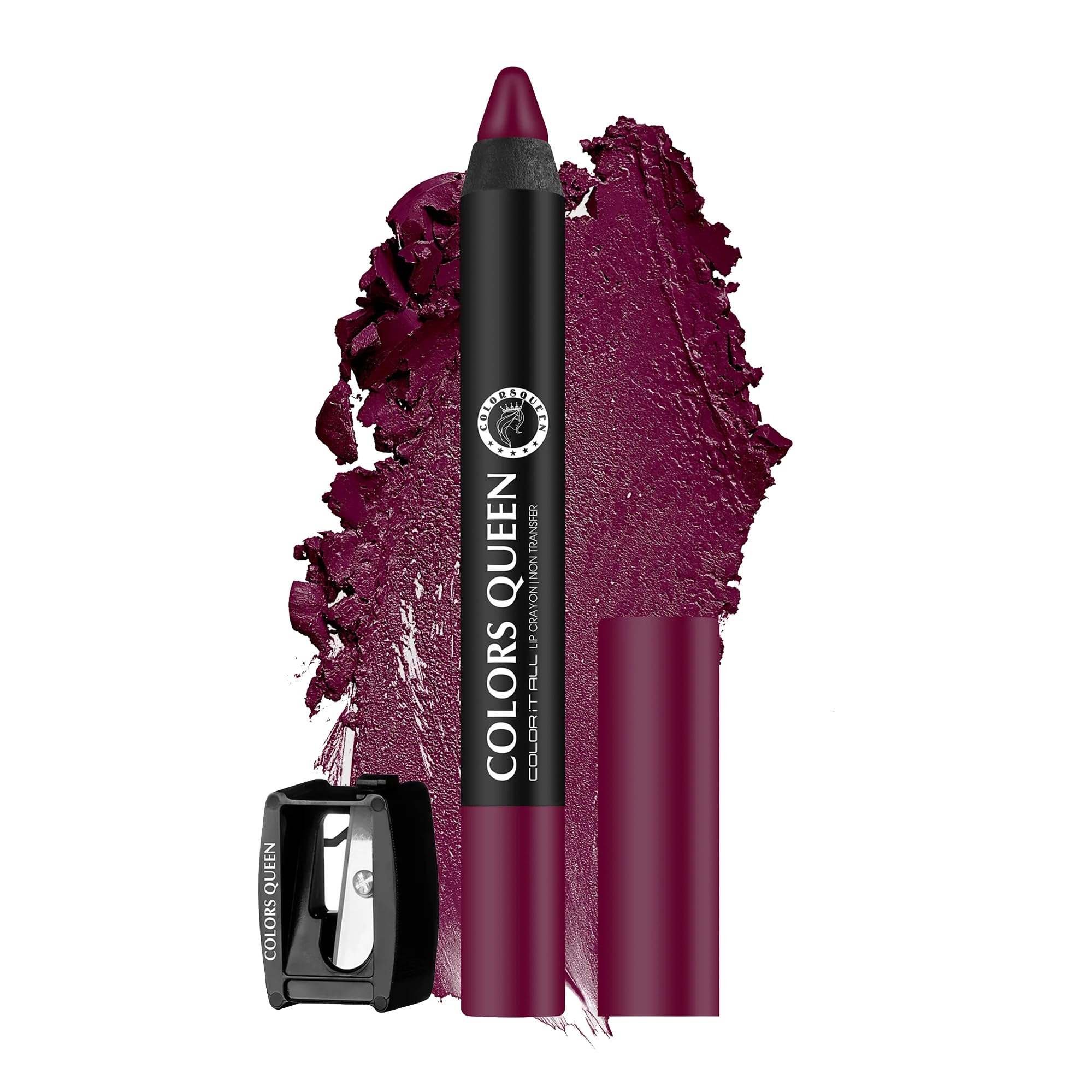 Colors Queen Color It All Lip Crayon Lipstick with Sharpener | Creamy Matte Finish | Smudge Proof & Waterproof | Long Lasting Crayon Lipstick for Women Last Upto 18 Hours (Murphy Wine,3.5g)-image-19