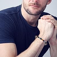 Vista 264 de Adjustable Crystal Bracelet – Gemstone Bead Bracelet with Adjustable Macrame String – Chic Gemstone Bracelet for Men and Women – 8mm Round Healing