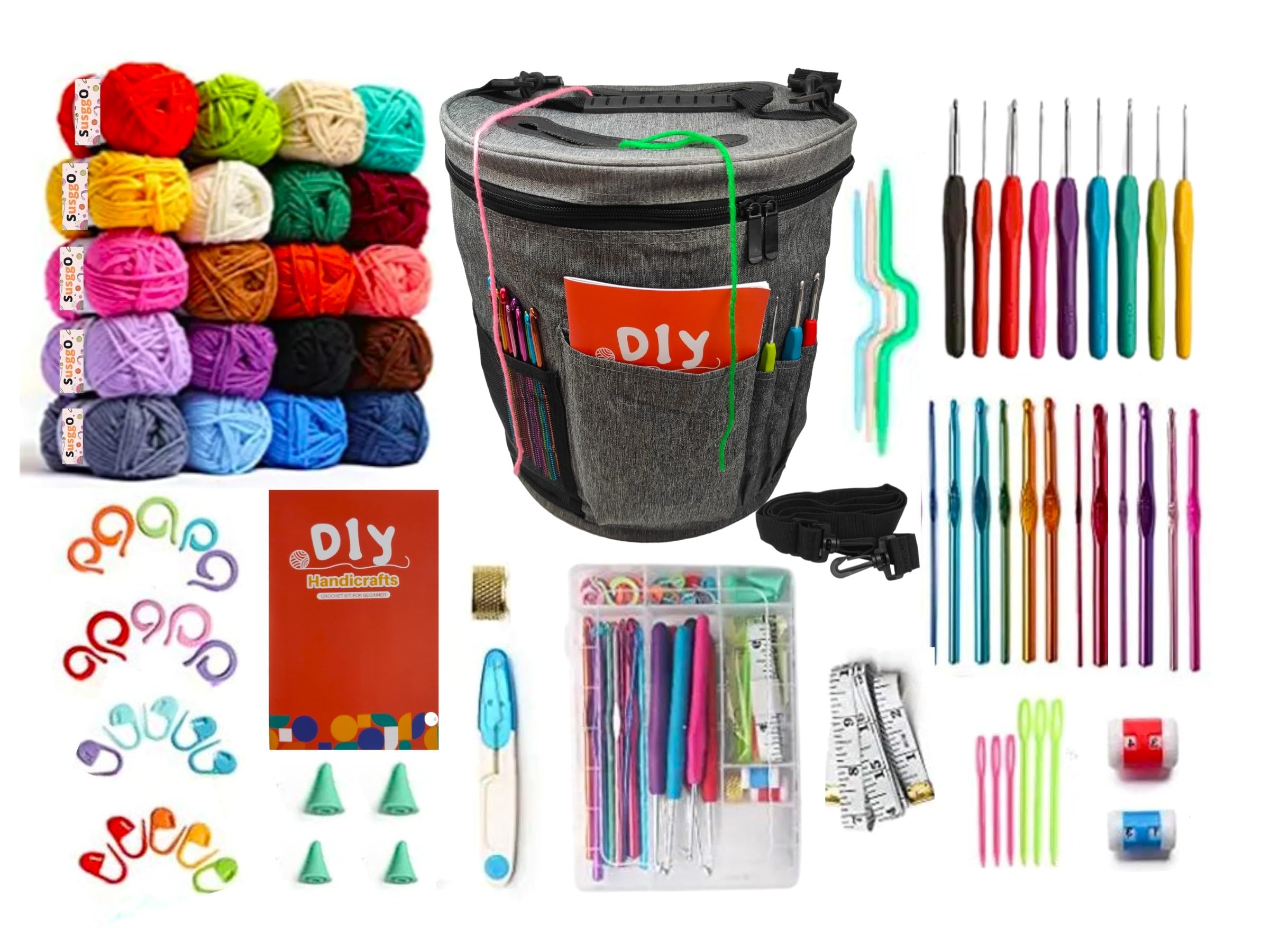 Kit Crochet Débutant Complet Avec Tutoriels - Aiguilles, Laine, Accessoires Pour Peluches Amigurumi
