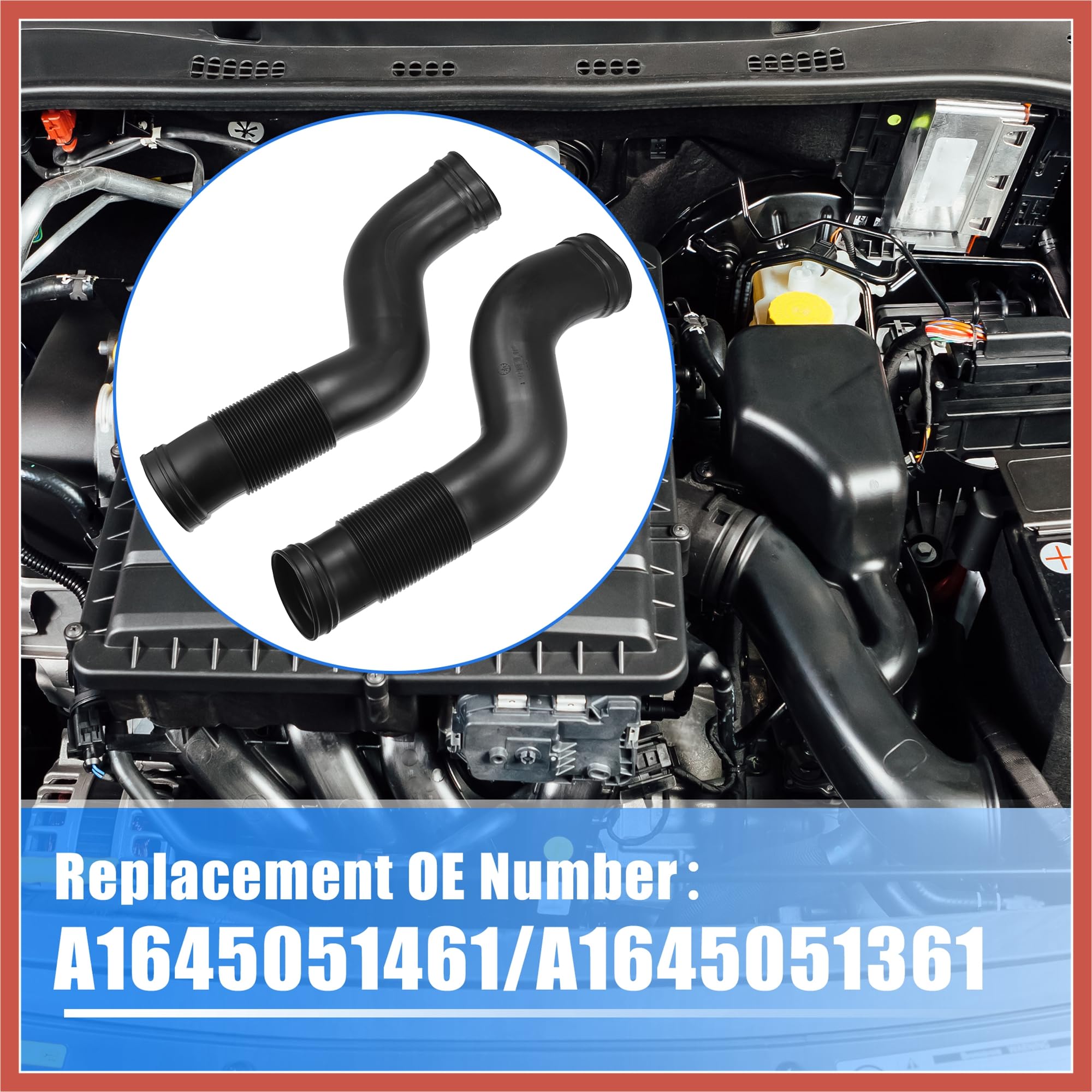 Mercedes-Benz GL450 GL550 ML350 Air Intake Hose Pair - Replacement For A1645051461 / A1645051361