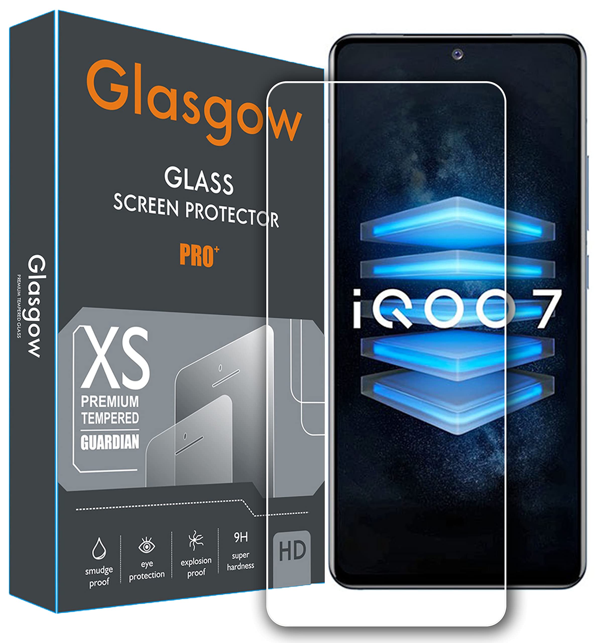 Glasgow Full Protection Tempered Glass for IQOO 7 [Anti-Scratch] [Gorilla] [Free Cleaning Kit Included] (B097TL3NMM) Amazon Price History, Amazon Price Tracker