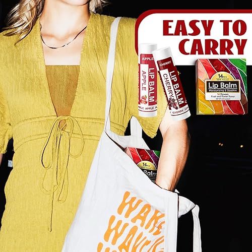 Miniatura 8 de Paquete de 14 bálsamos labiales naturales a granel con vitamina E y aceite de coco, hidratante, calmante y reparador de labios secos y agrietados,