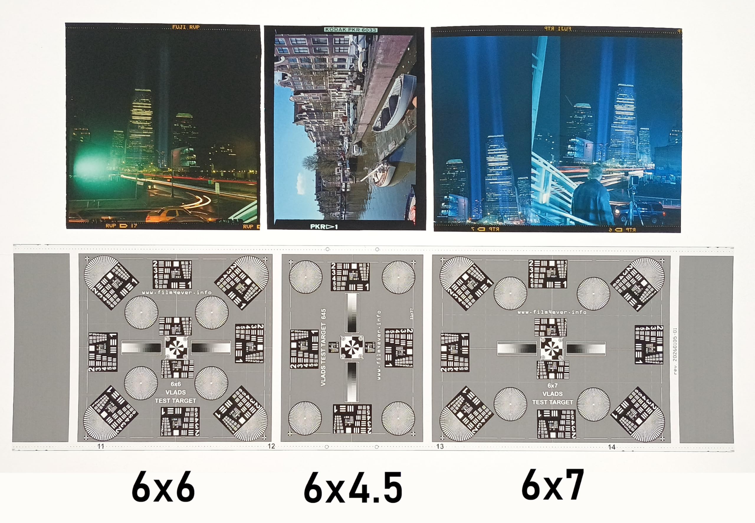 35 mm e 645+6x6+6x7 Vlads Focus Checker Calibrazione ad alta risoluzione Grafici bersaglio per la scansione della fotocamera. Utilizza completamente la nitidezza e la risoluzione dell'obiettivo