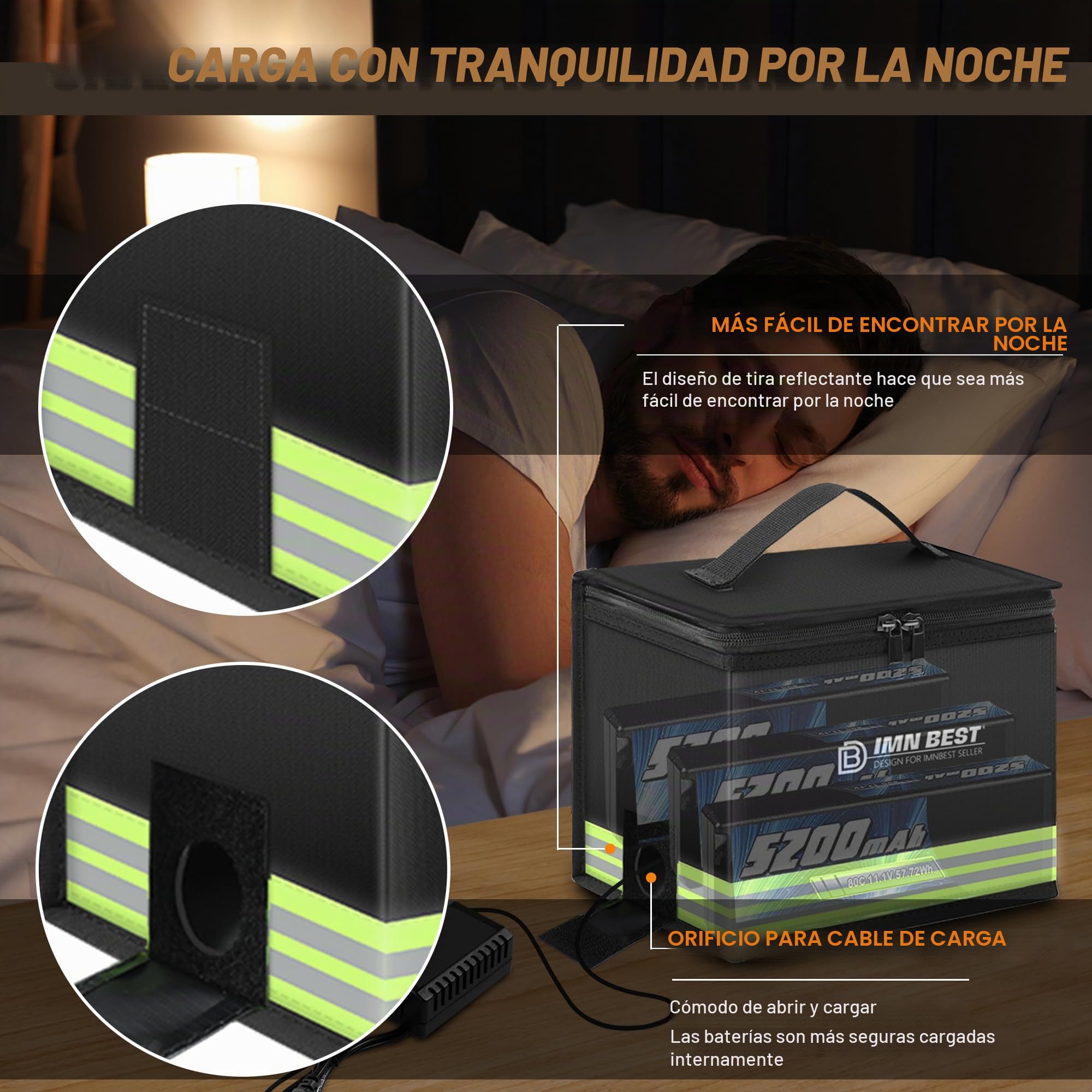 Bolsas de seguridad para baterías de litio Bolsas de seguridad ignífugas y antideflagrantes Ranuras de almacenamiento ajustables de gran capacidad para guardar y proteger baterías de litio