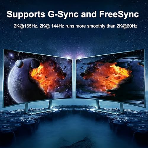 Miniatura 5 de Cable DisplayPort a DisplayPort de 3 pies, trenzado, paquete de 2 adaptadores de puerto de pantalla DP macho a macho 4K, 2 k165 Hz144 Hz120 Hz para