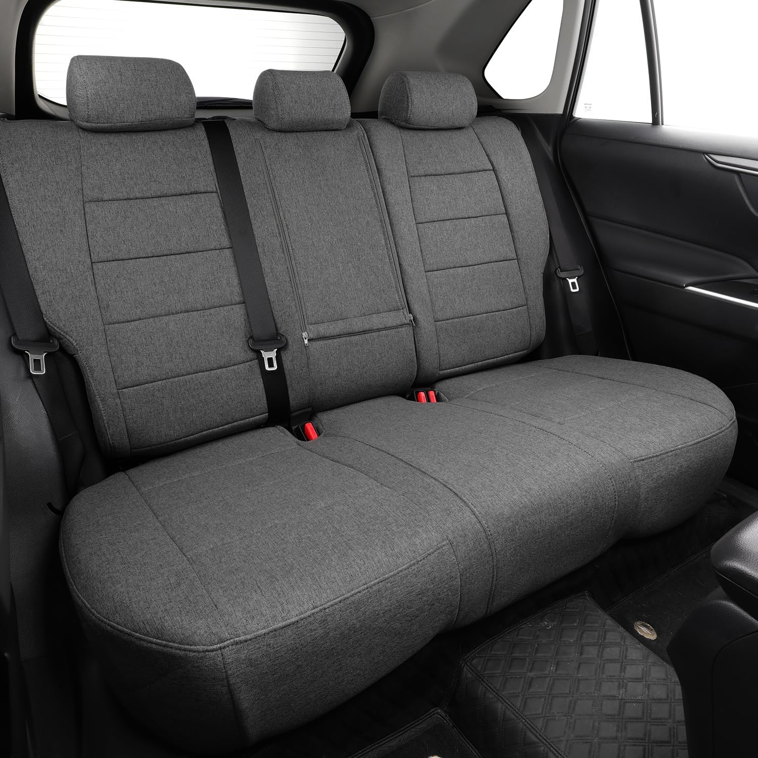 coverdream RAV4 PHEV Seat Covers Custom Fit for 2019-2024 2025 Toyota RAV4 Hybrid XSE,Hybrid SE,Prime SE/XSE,Full Coverage,Airbag Compatible,Polyester Car Seat Protector (Full Set,Gray)