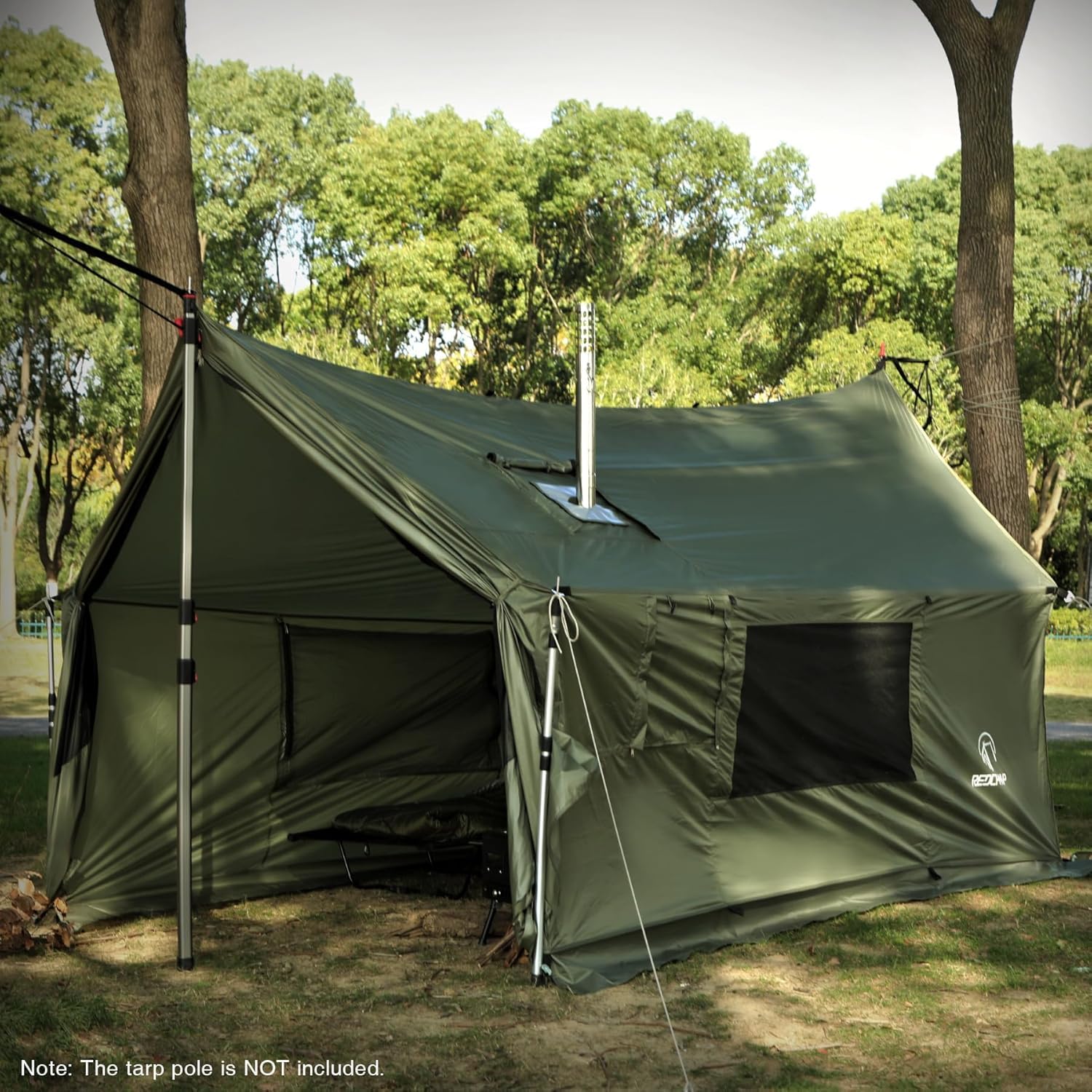 REDCAMP Hängemattenzelt, geräumiges, vielseitiges Wandzelt mit Schneeschürze, winddicht, wasserdicht, für Holzofen, Bushcraft, Familie, Camping, Outdoor, Jagd