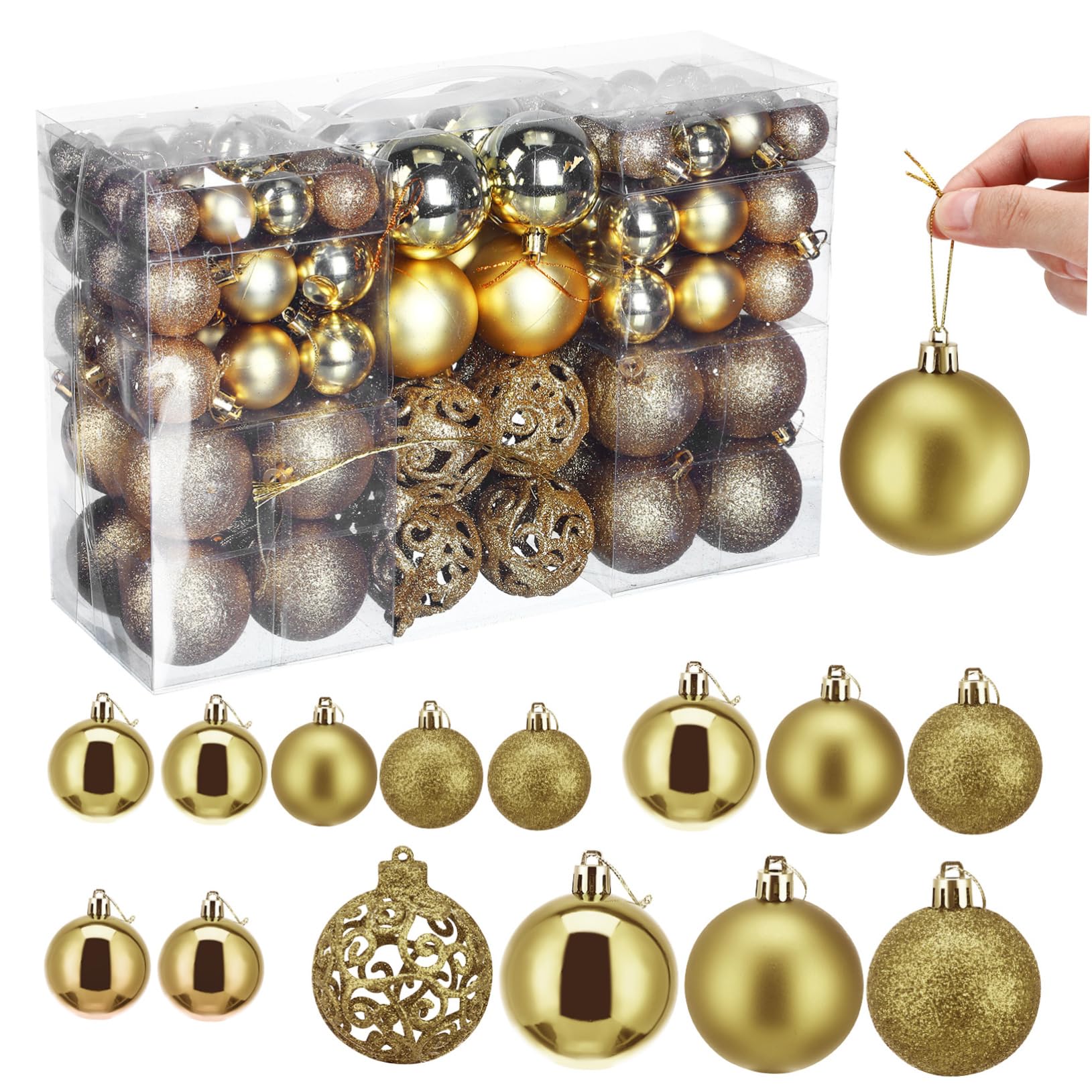 Mini Boules de Noël Creuses Légères et Compactes pour Décoration Sapin