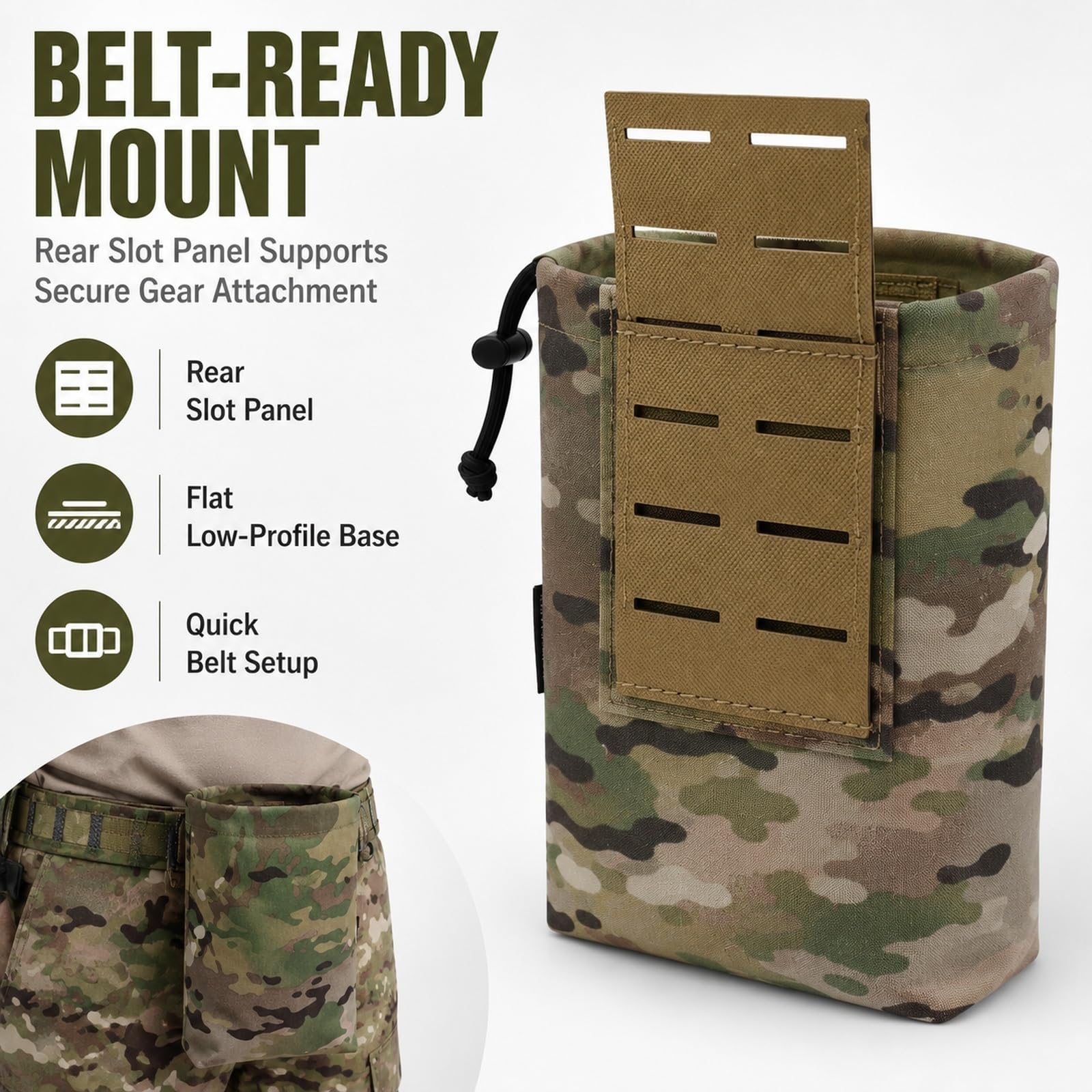 Genérico Pouch Utility MOLLE Enrollable, Bolsa Outdoor Plegable