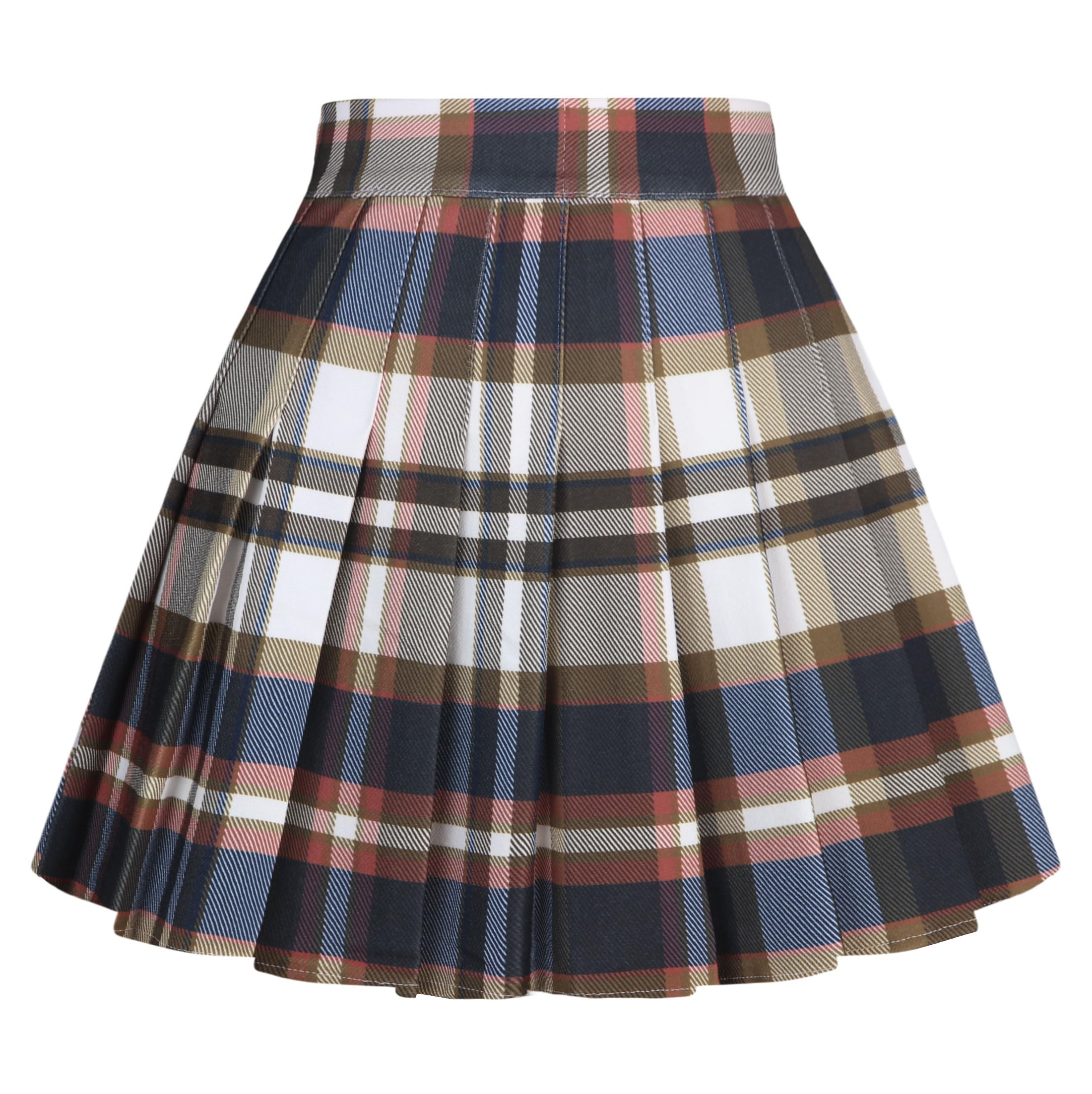 Women's Pleated Skirts Mini Skater Basic Skirt High Waist Tennis Skirt School Uniform Cheerleader Skirts