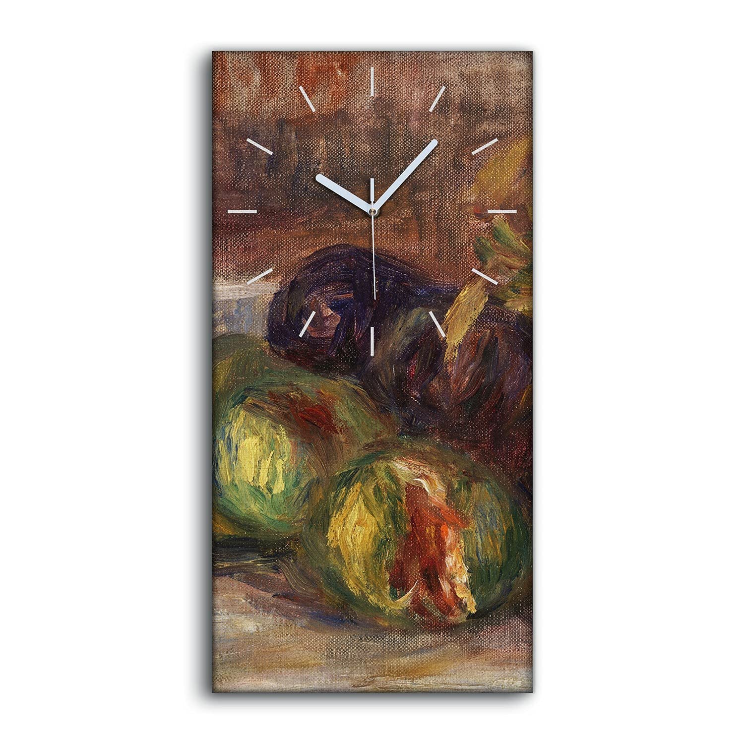 Horloge Silencieuse Toile Fruits Image Moderne 30x60cm Art Mural Salon