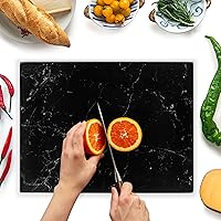 Vista 1 de Tabla de cortar de vidrio Kitchenville 16"x12": Protector de encimera de vidrio templado para la cocina - Duradero - Resistente a los arañazos