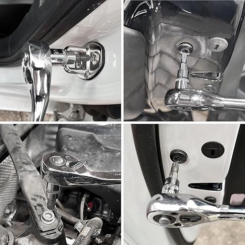 Miniatura 6 de XZN - Juego de llaves de vaso con ranura cuadrada triple, acero premium S2 y Cr-V Juego de 10 piezas M4 - M18 Estuche de almacenamiento mejorado..