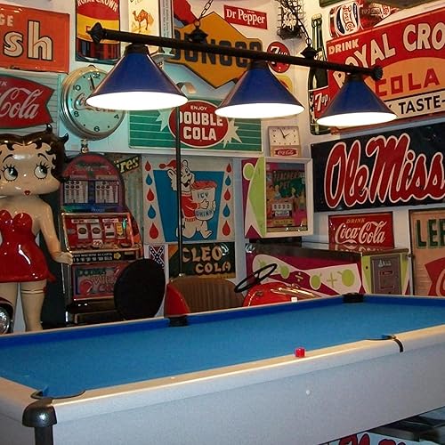 Miniatura 2 de Wellmet Luz de mesa de billar para mesa de juegos de 7/8/9 pies, 3 luces vintage moderna iluminación de isla de cocina para cueva de hombre, cocina