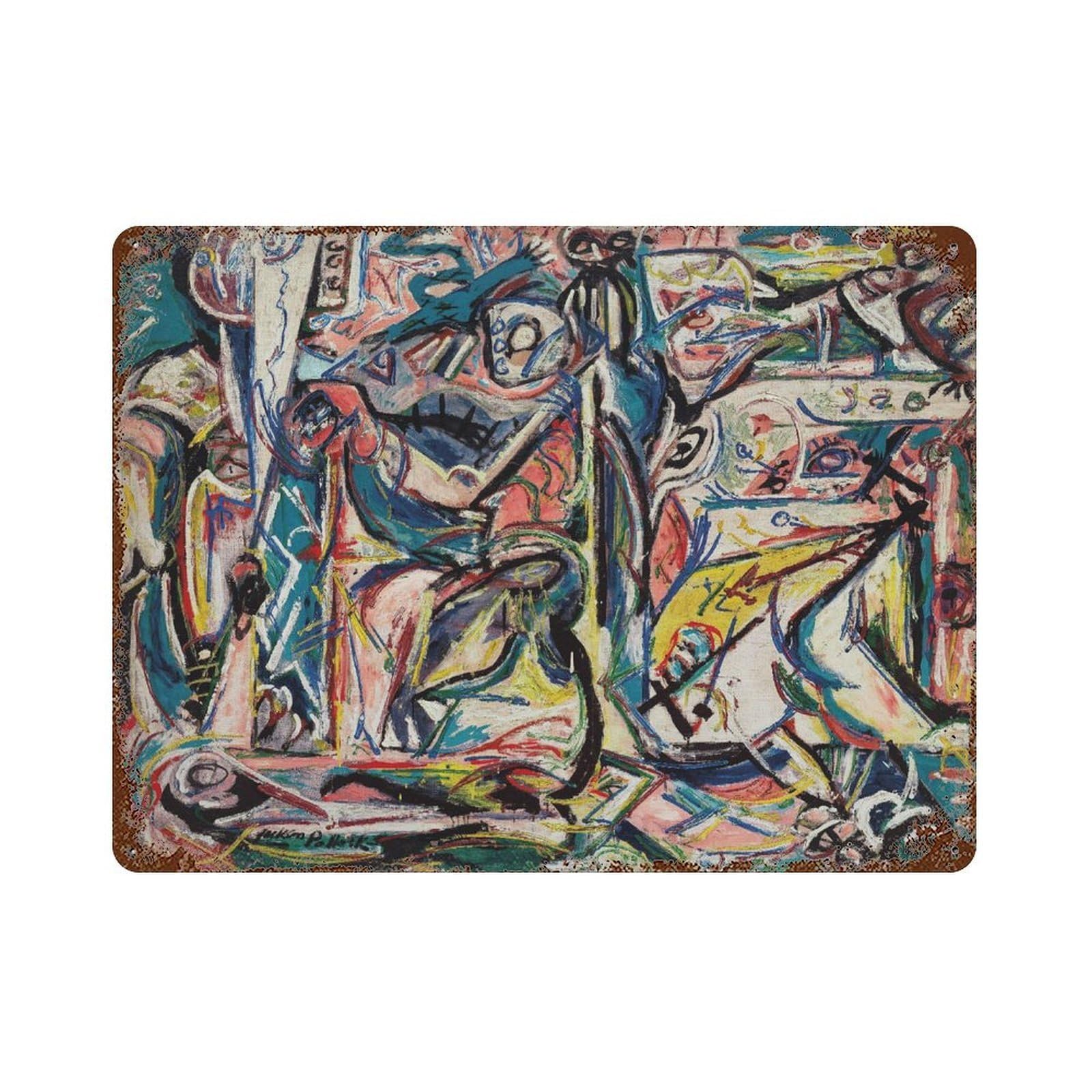 xiaoxiaoshen Pollock Decor, Convergence Abstract Expressionism, Contemporary Home Multiple Sizes Wall Decor Art Metal Tin Poster Modern Home Decor Art Home Bar Shop Decorations Vintage Sign 30x40cm