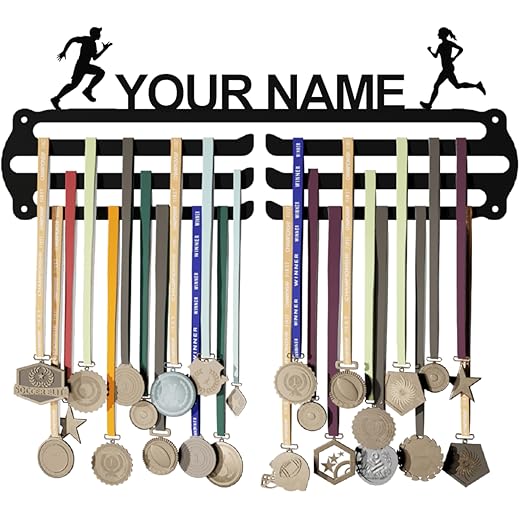 Personalized Medal Hangers - Black Glossy Finish