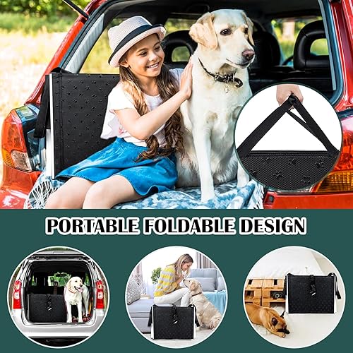 Miniatura 4 de Extra Wide Dog Ramps for Large Dogs,Dog Car Ramp with Non-Slip Surface,Portable Aluminum Foldable Dog Steps,Lightweight Dog Stairs for Cars SUV,