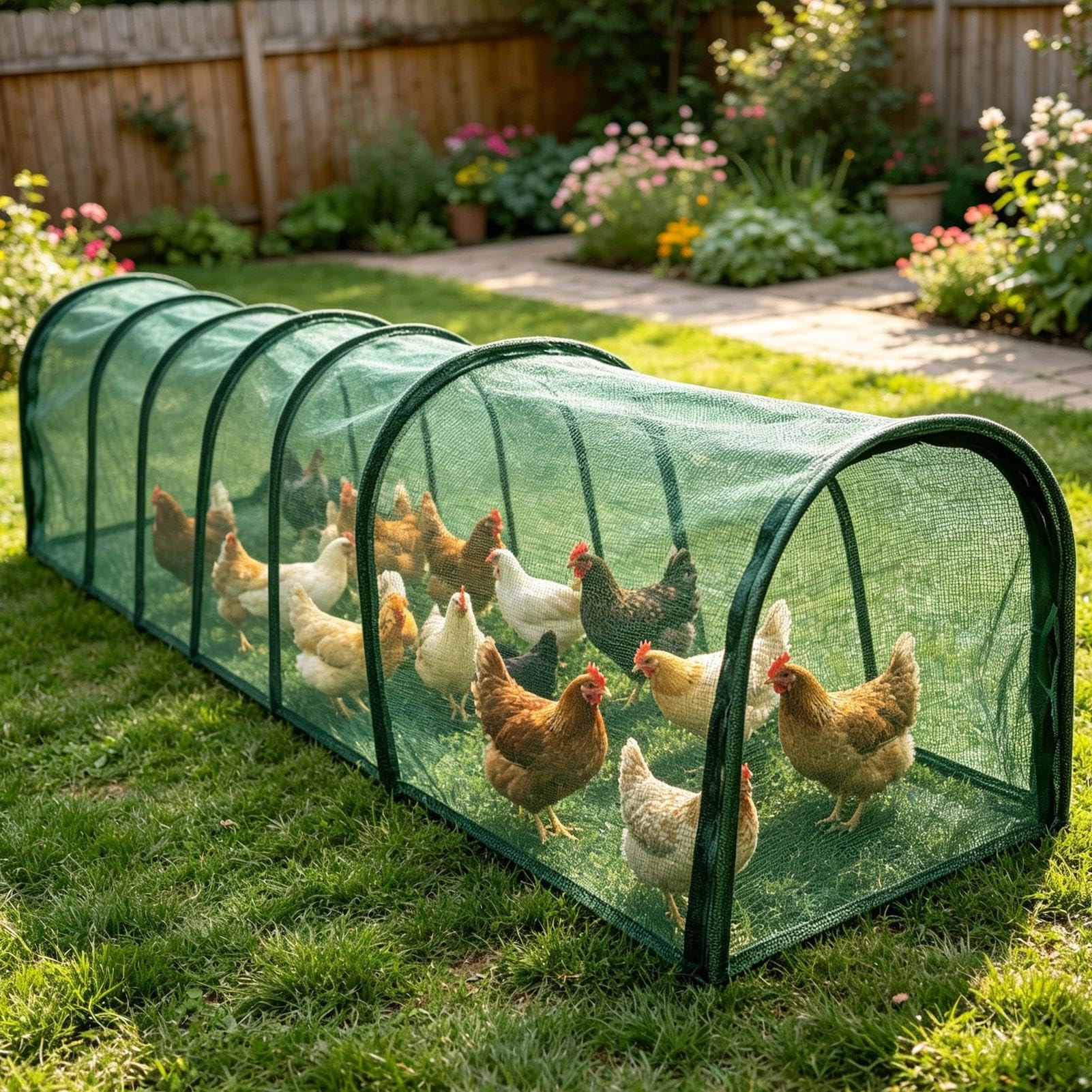 de Gallinas Casa Portátil Alargada Nailon con Puerta | Gallineros Y Corrales Para Jardín Y Aves Para Aves de Corral, Patos, Conejos, Pájaros, Interior, Exterior, Jardín, Granja,