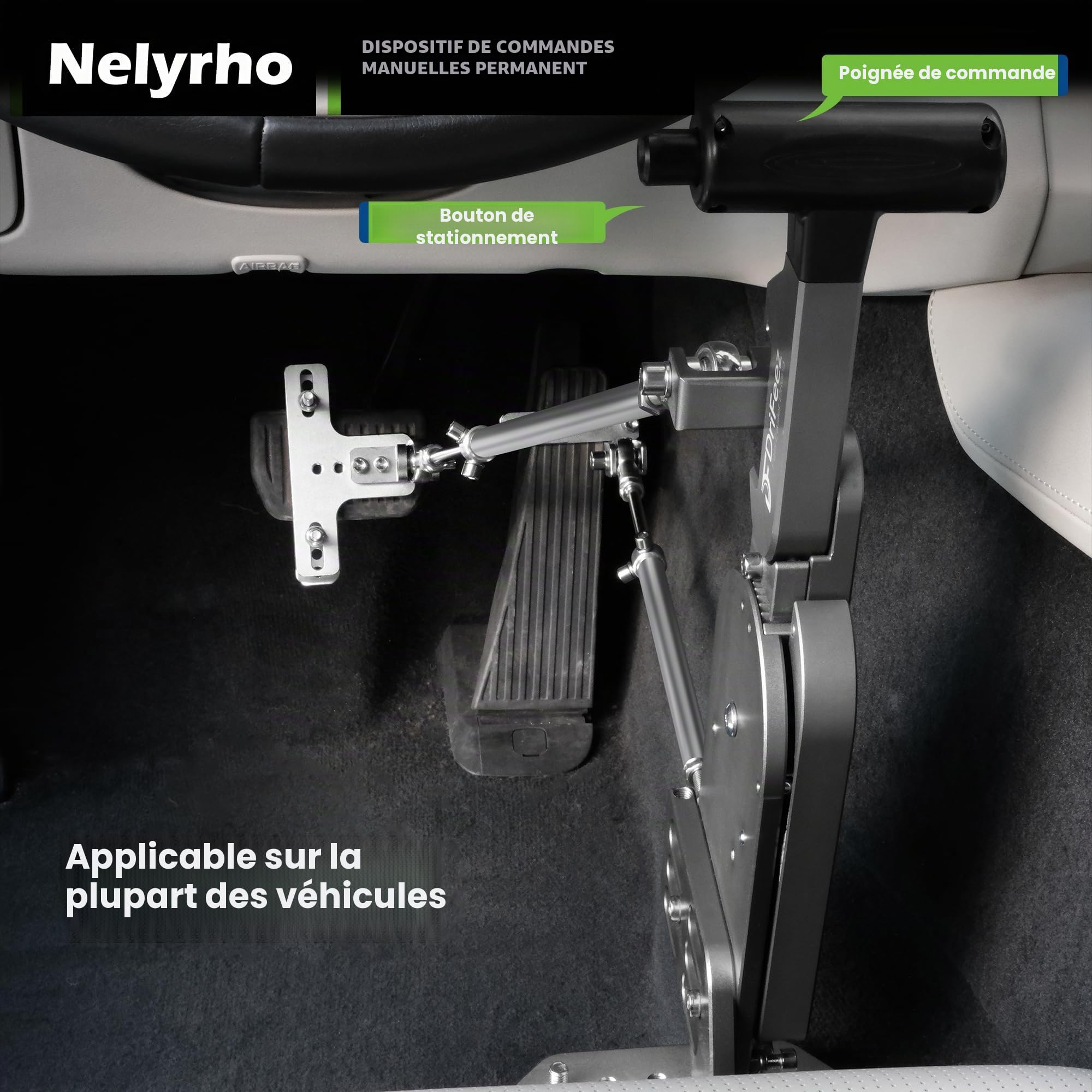 Commandes manuelles pour conducteurs handicapés, blessés ou à mobilité réduite, dispositif d'assistance pour pédales de frein et d'accélérateur, conçu pour les conducteurs blessés ou à mobilité