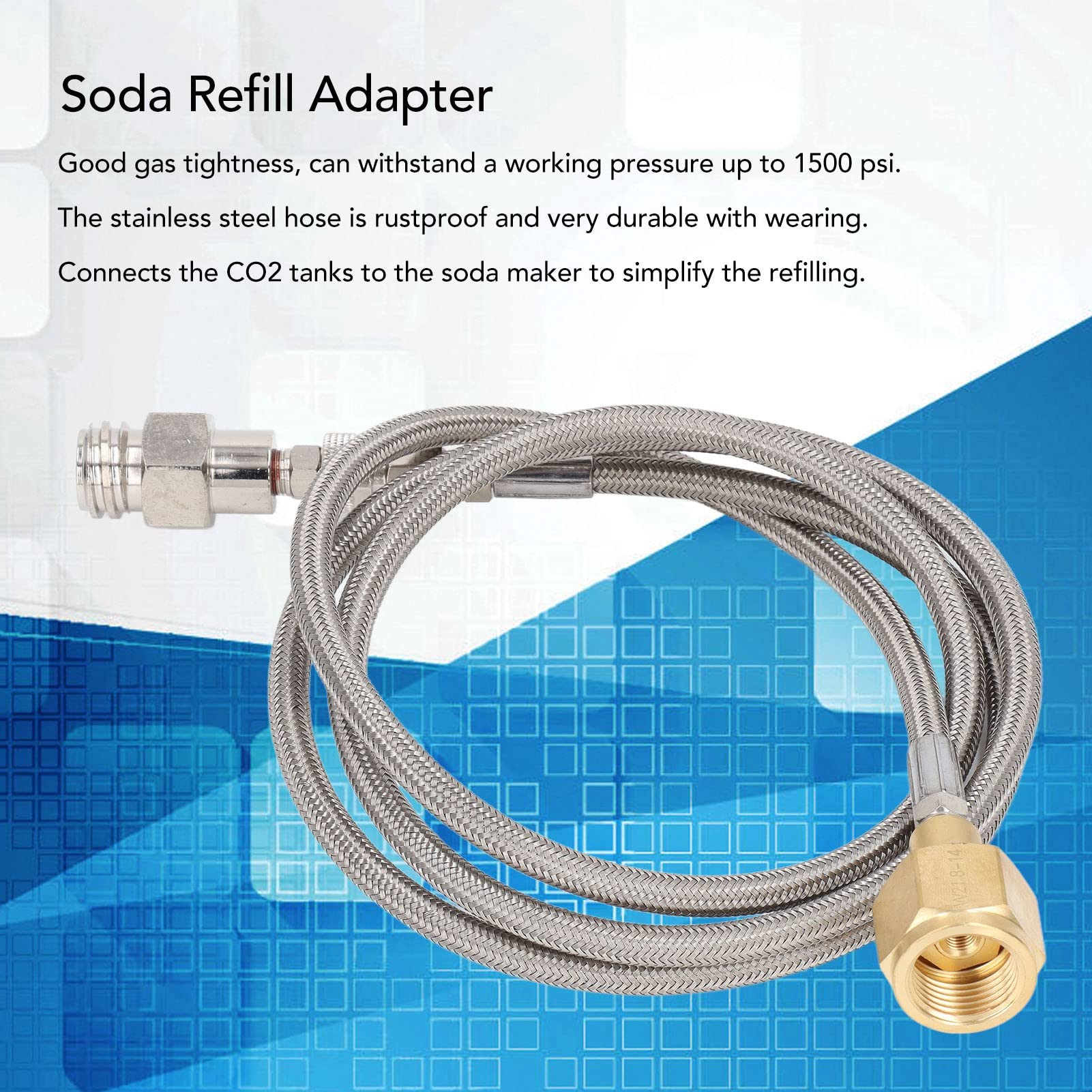 Naroote Soda Refill Adapter, Durable CO2 Cartridge Connector, Simplifies