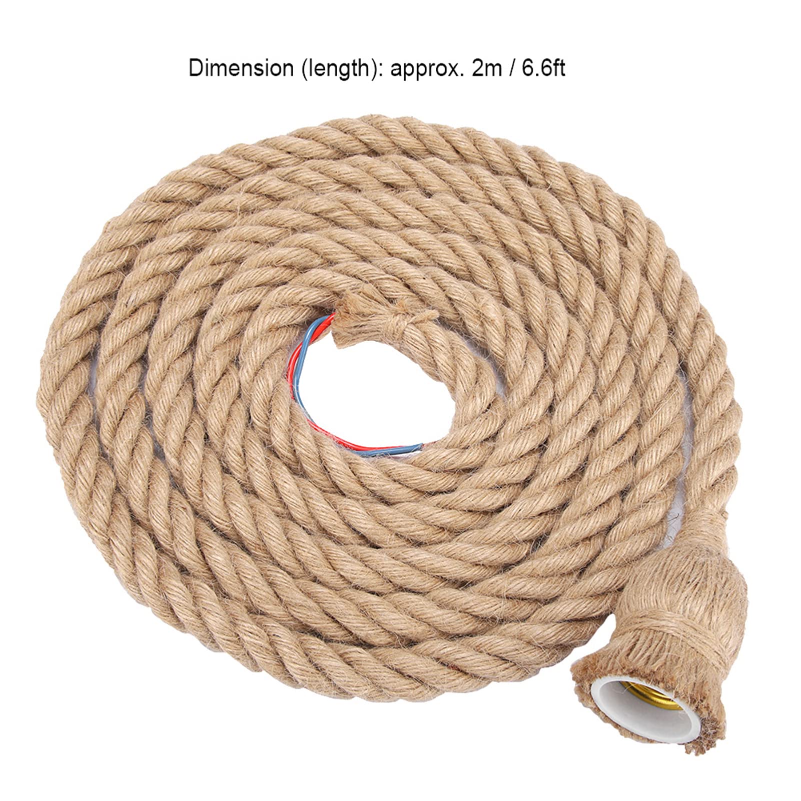 ZJchao Vintage Industrial Creative Rope Pendant Lamp Holder for Parlor Living Room Bar E27 Hemp Rope 85-265V (2 Meters per Head)
