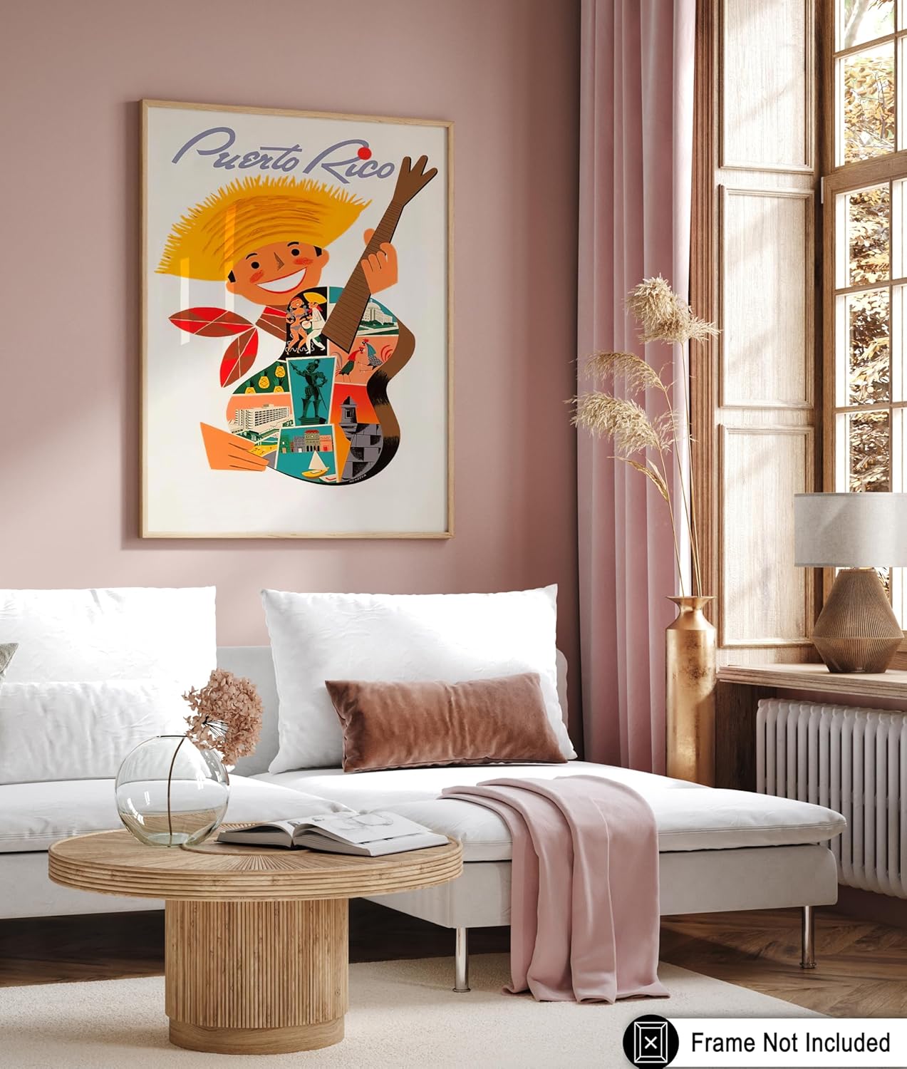 Poster Master Vintage Travel Poster - Retro Puerto Rico Print - Ideal Gift for Musician, Travel Lover - Great Wall Decor for Home, Office, Living Room - 16x20 UNFRAMED Wall Art
