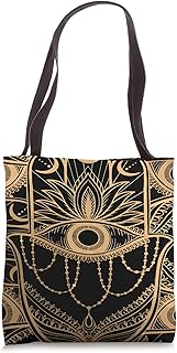 Cute Boho Hamsa Evil Eye Hand Fatima Henna Tote Bag
